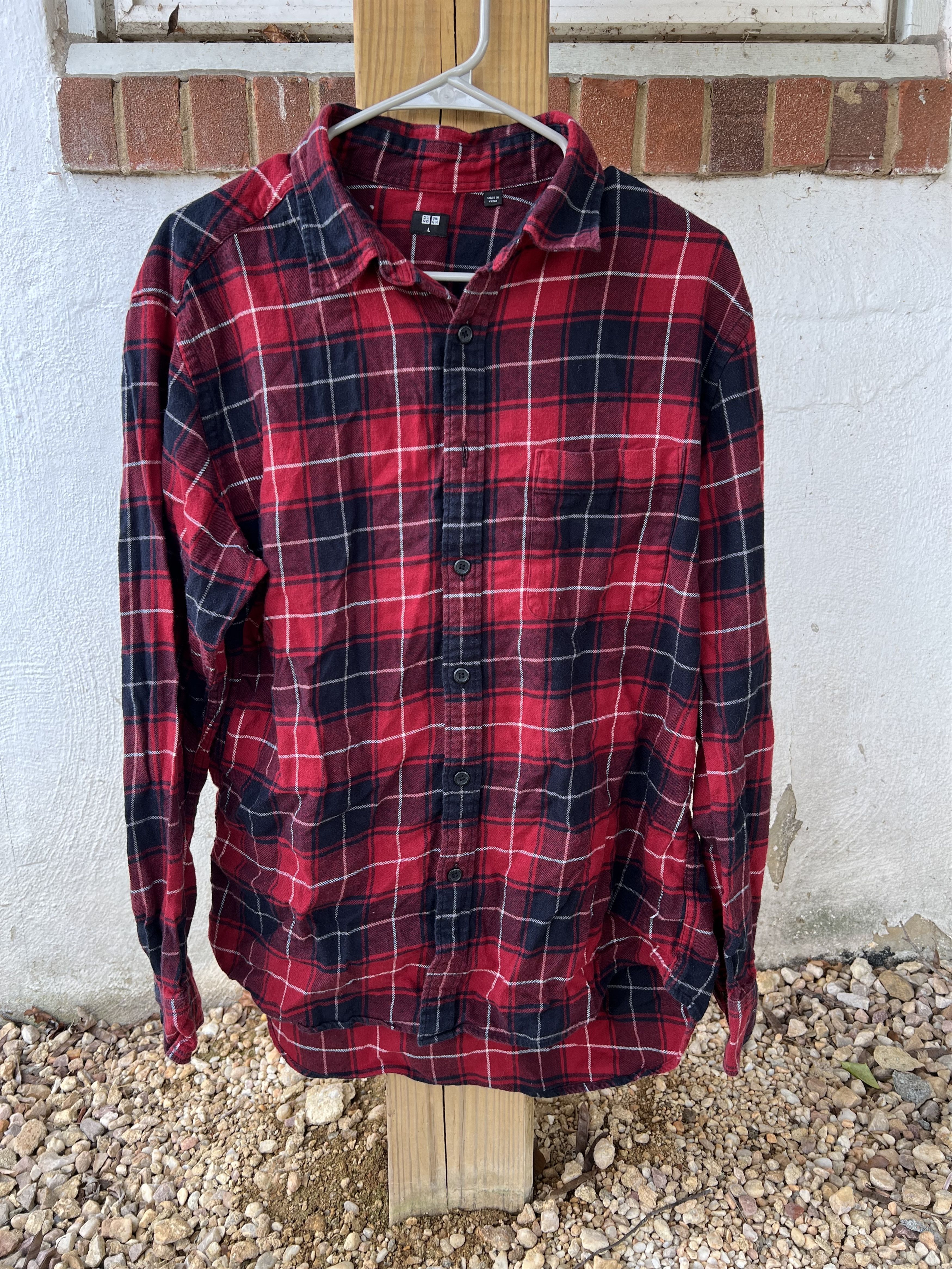 Uniqlo Lightweight Flannel / Red Navy Size US L / EU 52-54 / 3 - 1 Thumbnail