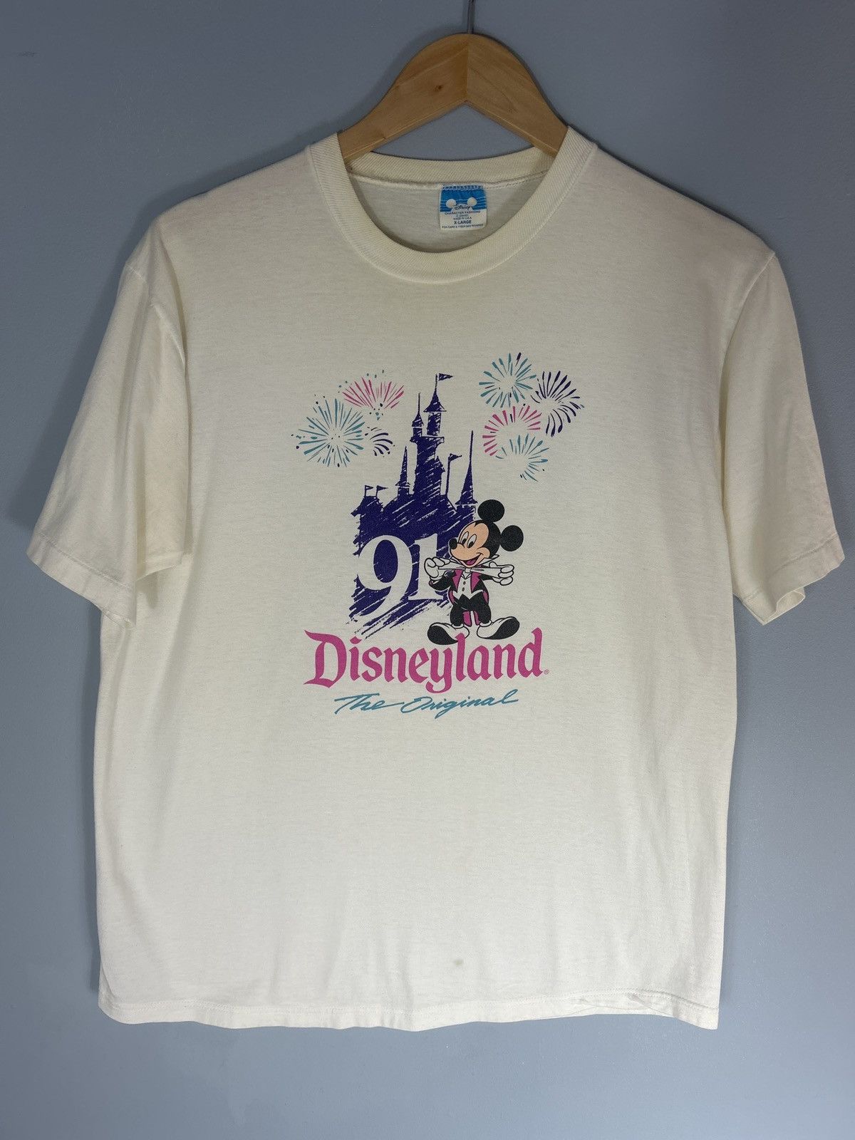 Disney Vintage 1991 Disneyland Mickey Mouse Tee Size US XL / EU 56 / 4 - 1 Thumbnail