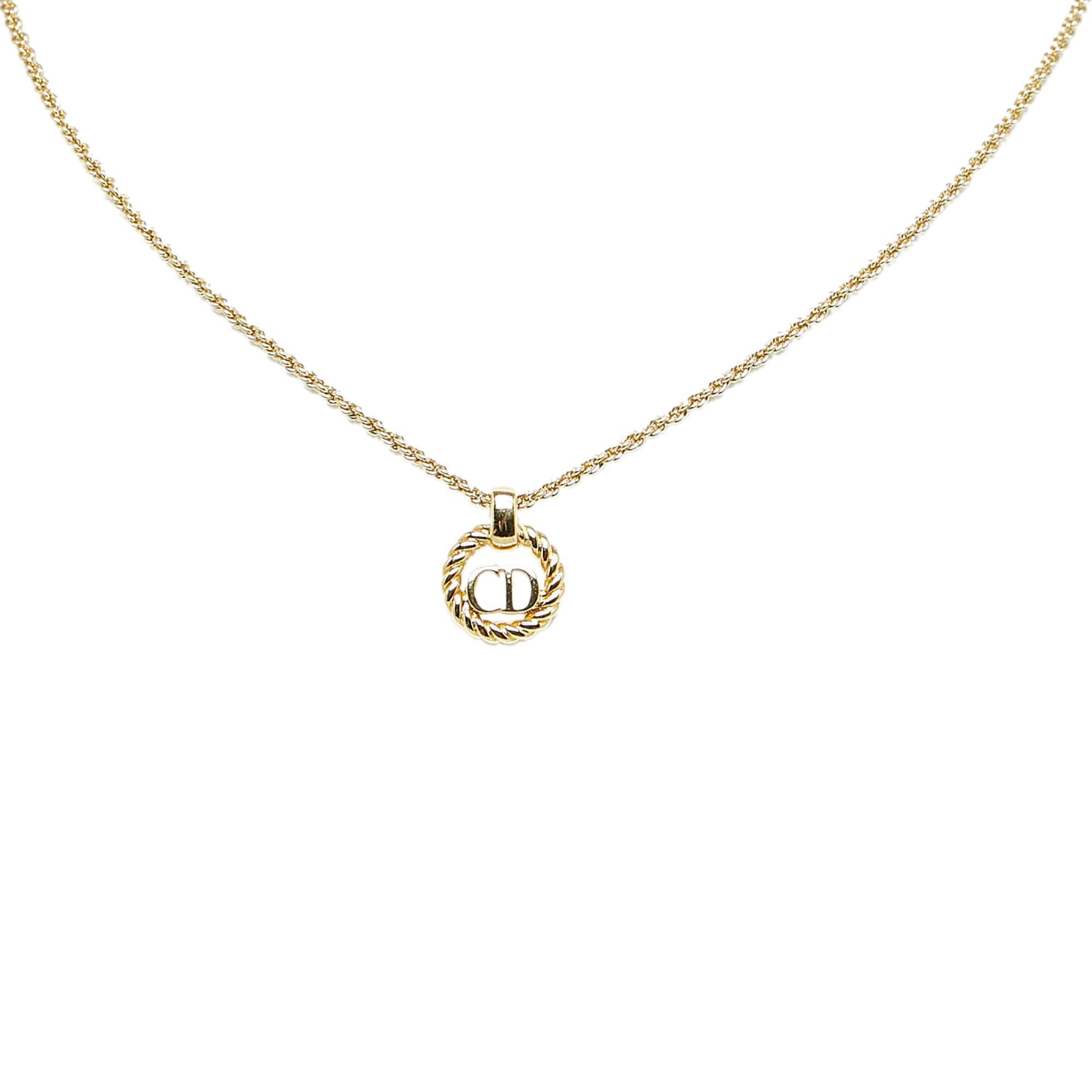 image of Dior Cd Pendant Necklace Gold, Women's