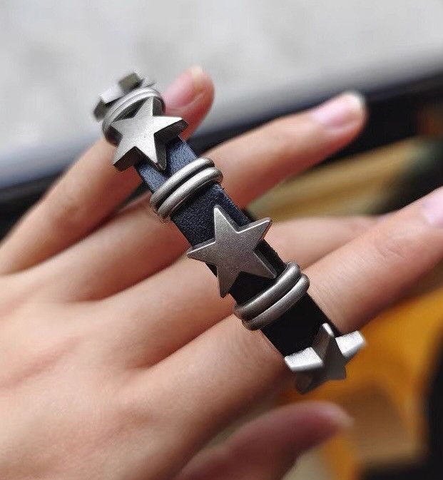 Japanese Brand × Jewelry Y2K punk rock retrostar studded leather bracelet Size ONE SIZE - 1 Thumbnail