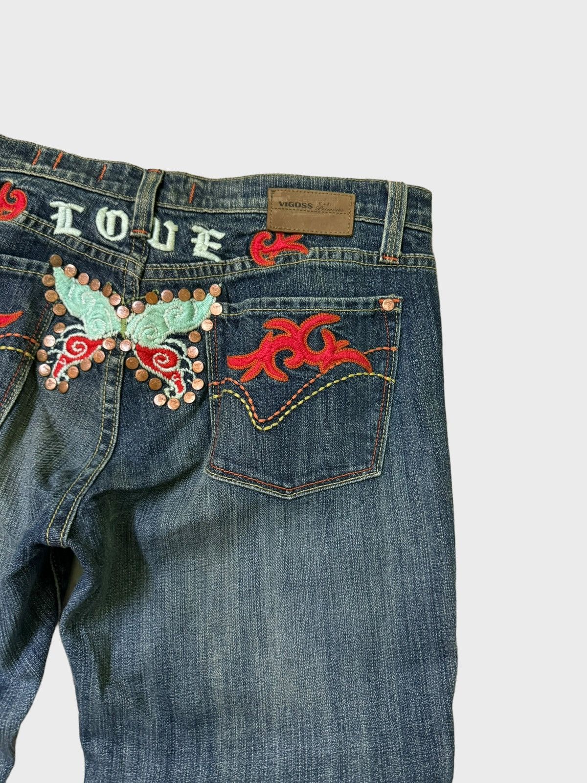 Le Grande Bleu (L.G.B.) × Vintage Vintage VIGOSS Embroidery Design Evisu Inspired Denim Size US 32 / EU 48 - 11 Thumbnail