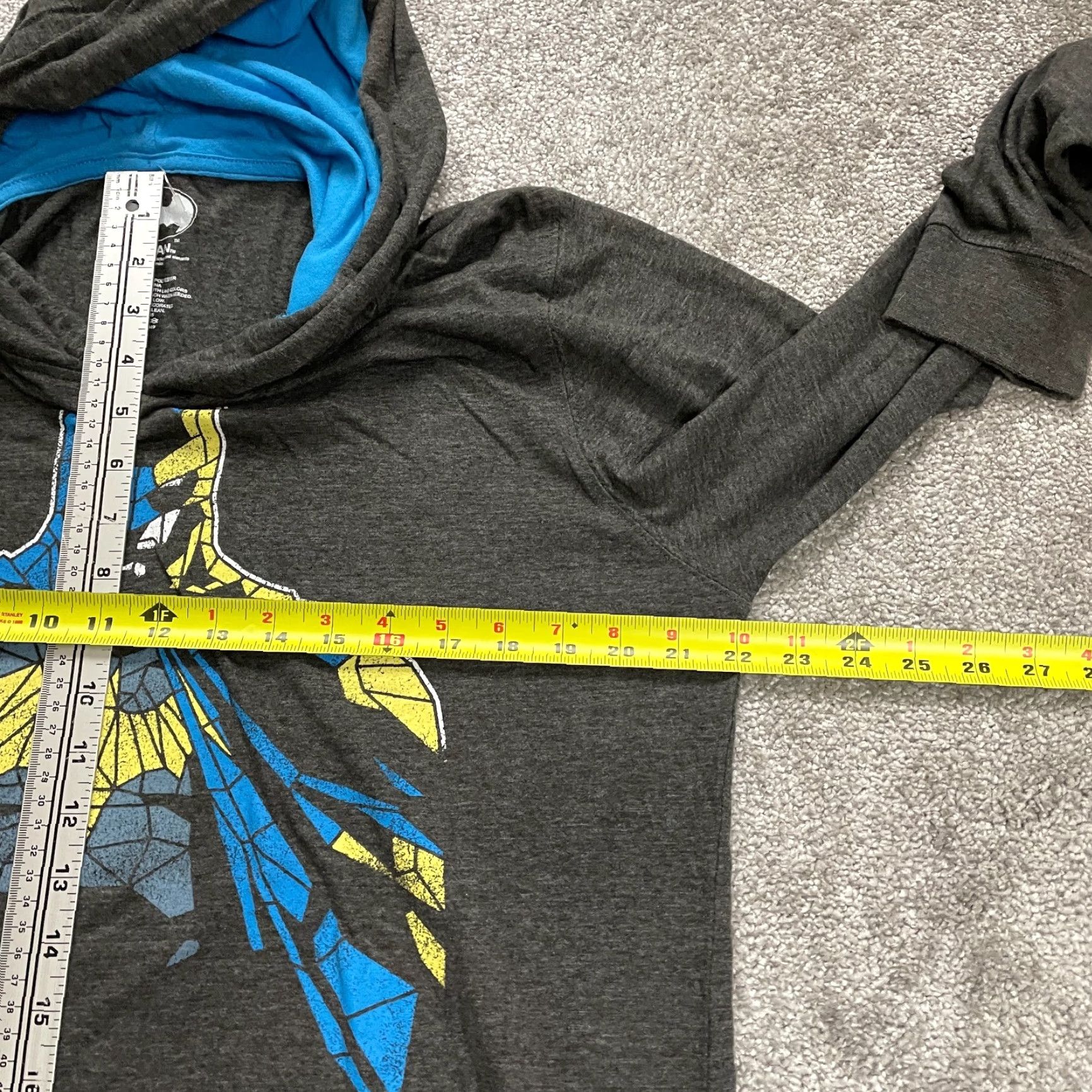 Vintage Batman Graphic Hoodie Shirt Mens Medium Gray Lightweight Pullover DC Comics Top Size US M / EU 48-50 / 2 - 7 Thumbnail