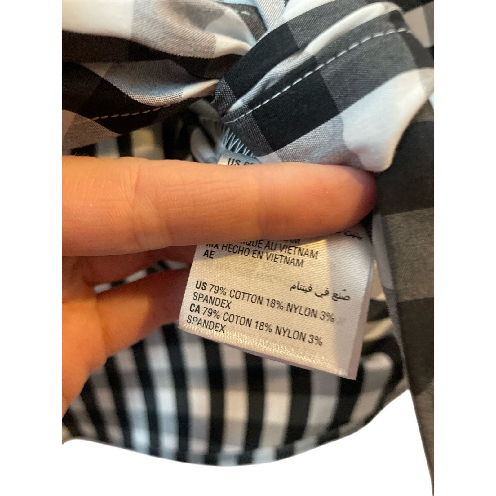 Other Charter Club Women gingham Black White Print Tie Hem Shirt Size M / US 6-8 / IT 42-44 - 5 Thumbnail