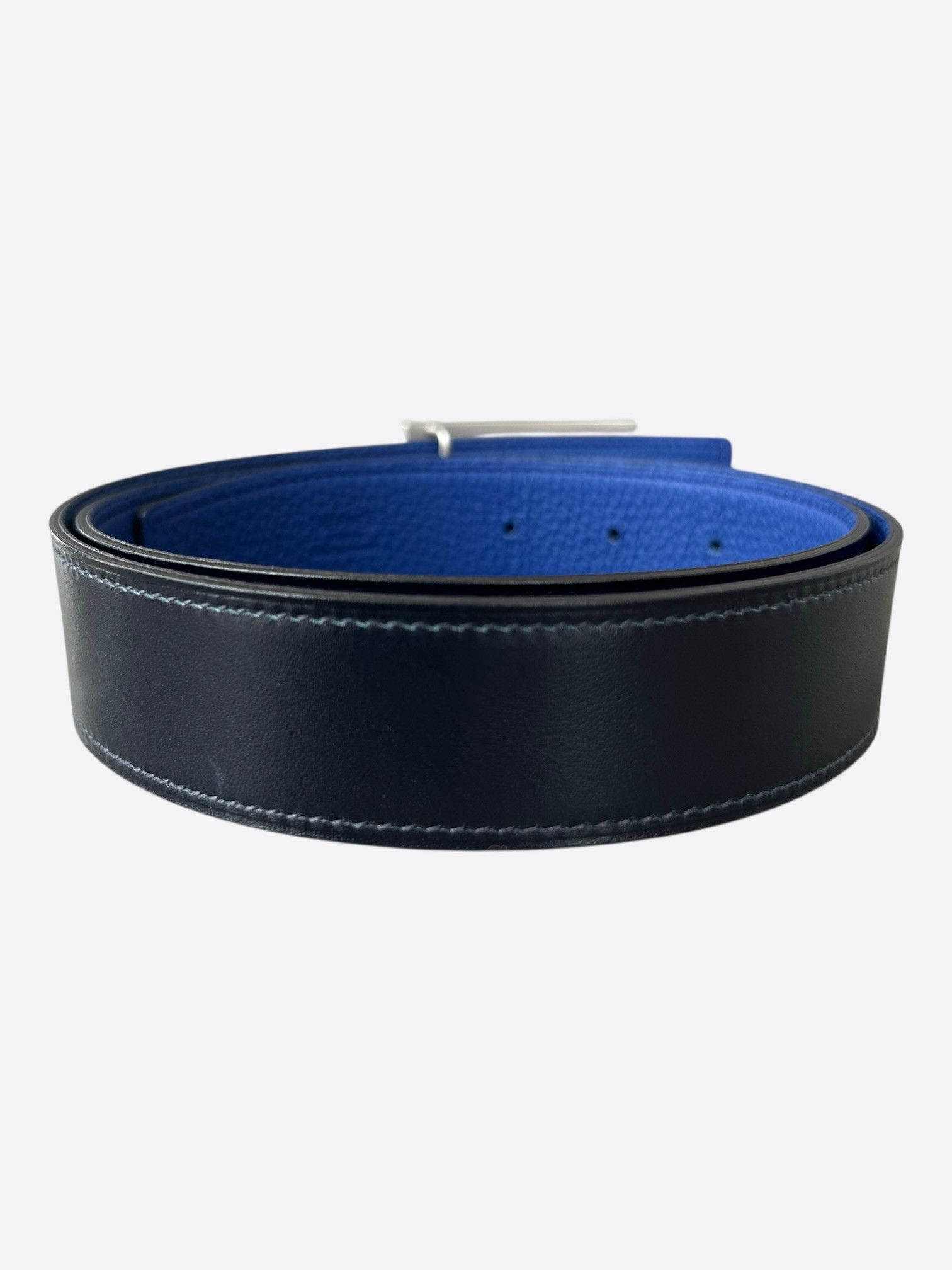 Hermes Navy & Blue Palladium Collier De Chien Reversible Belt Size 30 - 2 Thumbnail