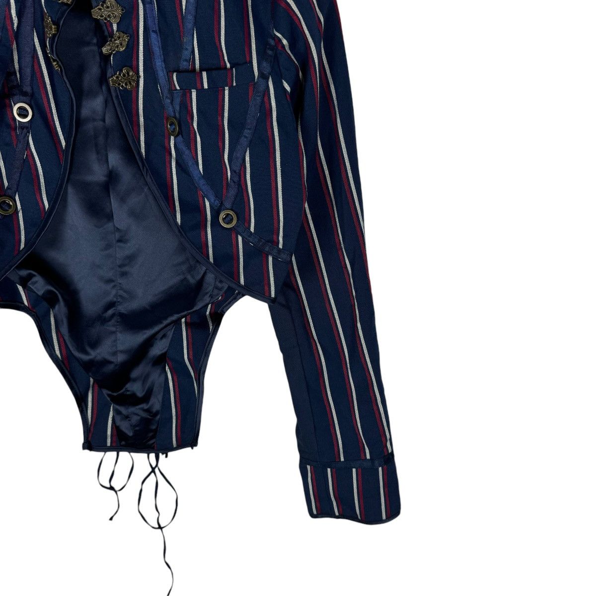 If Six Was Nine ☀️OZZ ONESTE STRIPED ROBE CROPPED JACKET Size S / US 4 / IT 40 - 4 Thumbnail