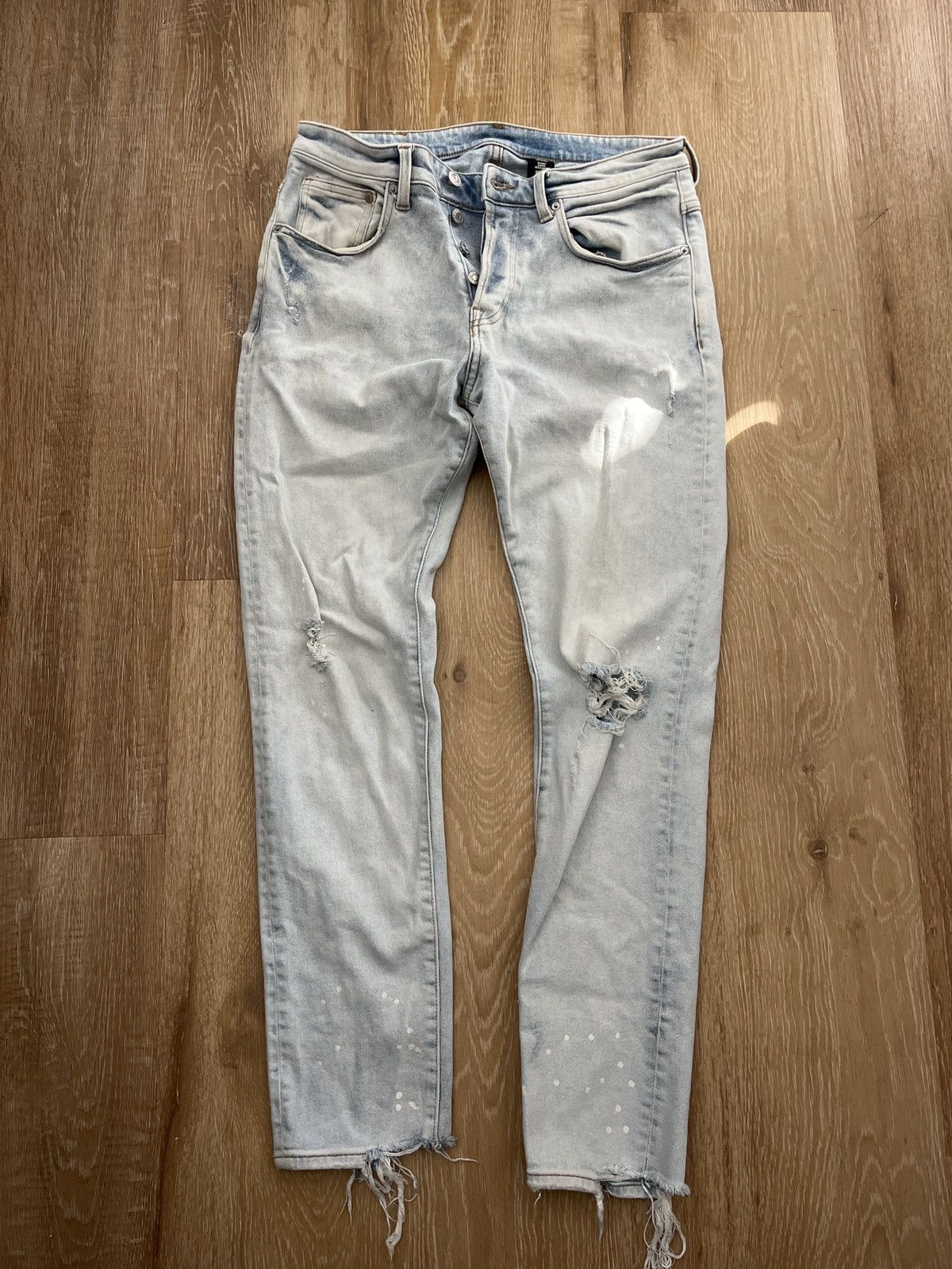 H&M × Vintage Light blue Used H&M Size 32x30 Skinny Denim Pants Size US 32 / EU 48 - 2 Thumbnail