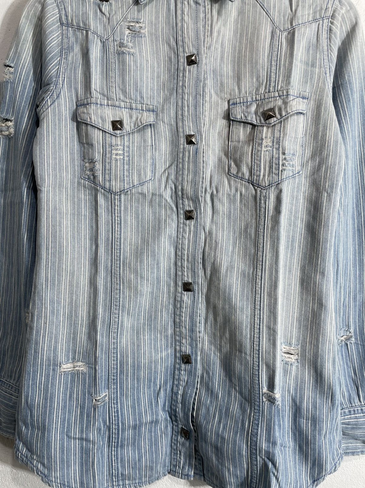 If Six Was Nine STUDED RIPPED DISTRESSED SHIRT IFSIXWASNINE PUNK STYLE Size US S / EU 44-46 / 1 - 3 Thumbnail