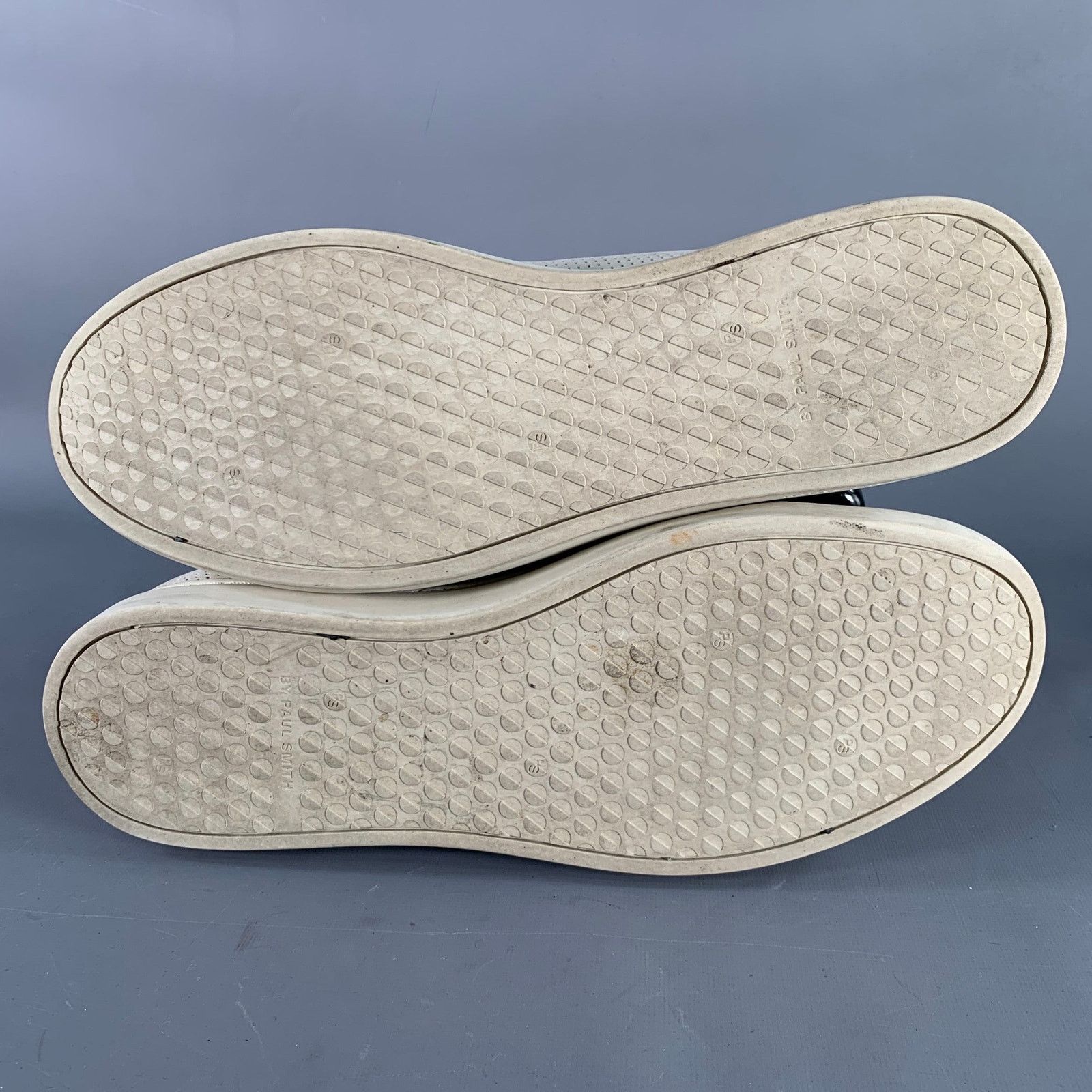 Paul Smith Size 12 Grey Stone Perforated Leather Cap Toe Sneakers Size US 12 / EU 45 - 6 Thumbnail