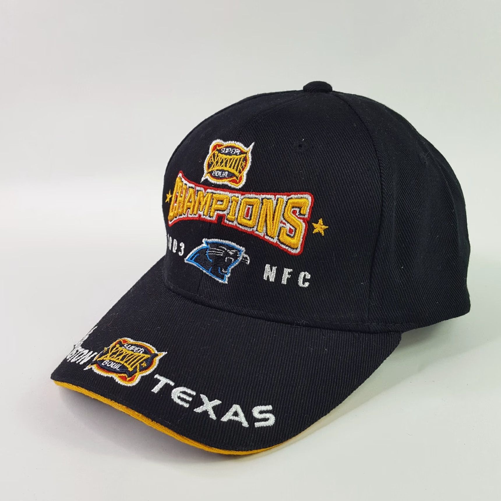 NFL VINTAGE NFL Carolina Panthers Football Snapback Hat Adjustable Black Twill Cap Size US 35 - 3 Thumbnail