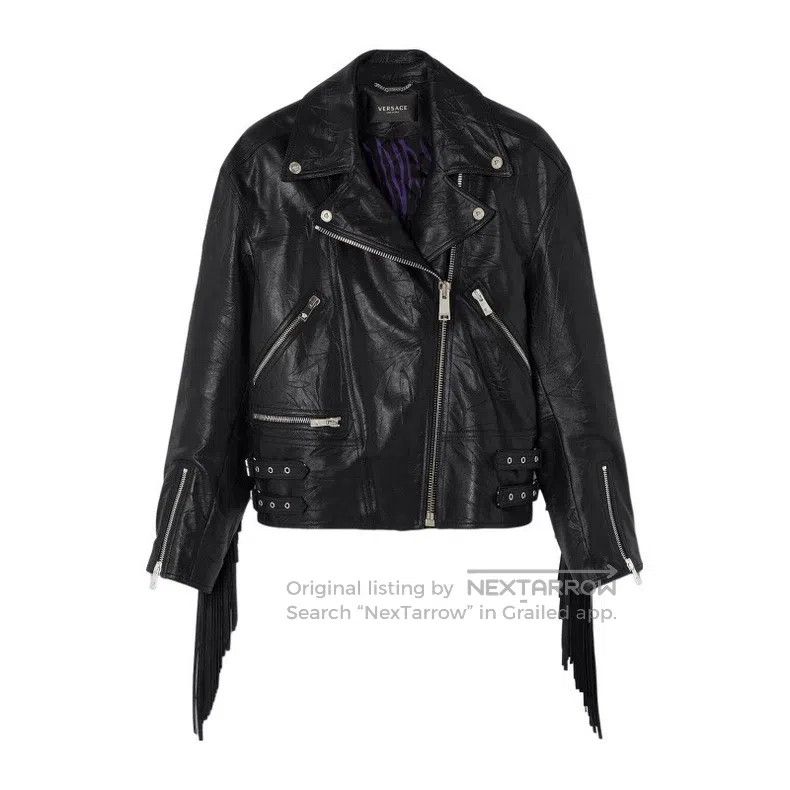 Versace Versace Punk style with cotton leather jacket Size M / US 6-8 / IT 42-44 - 2 Thumbnail