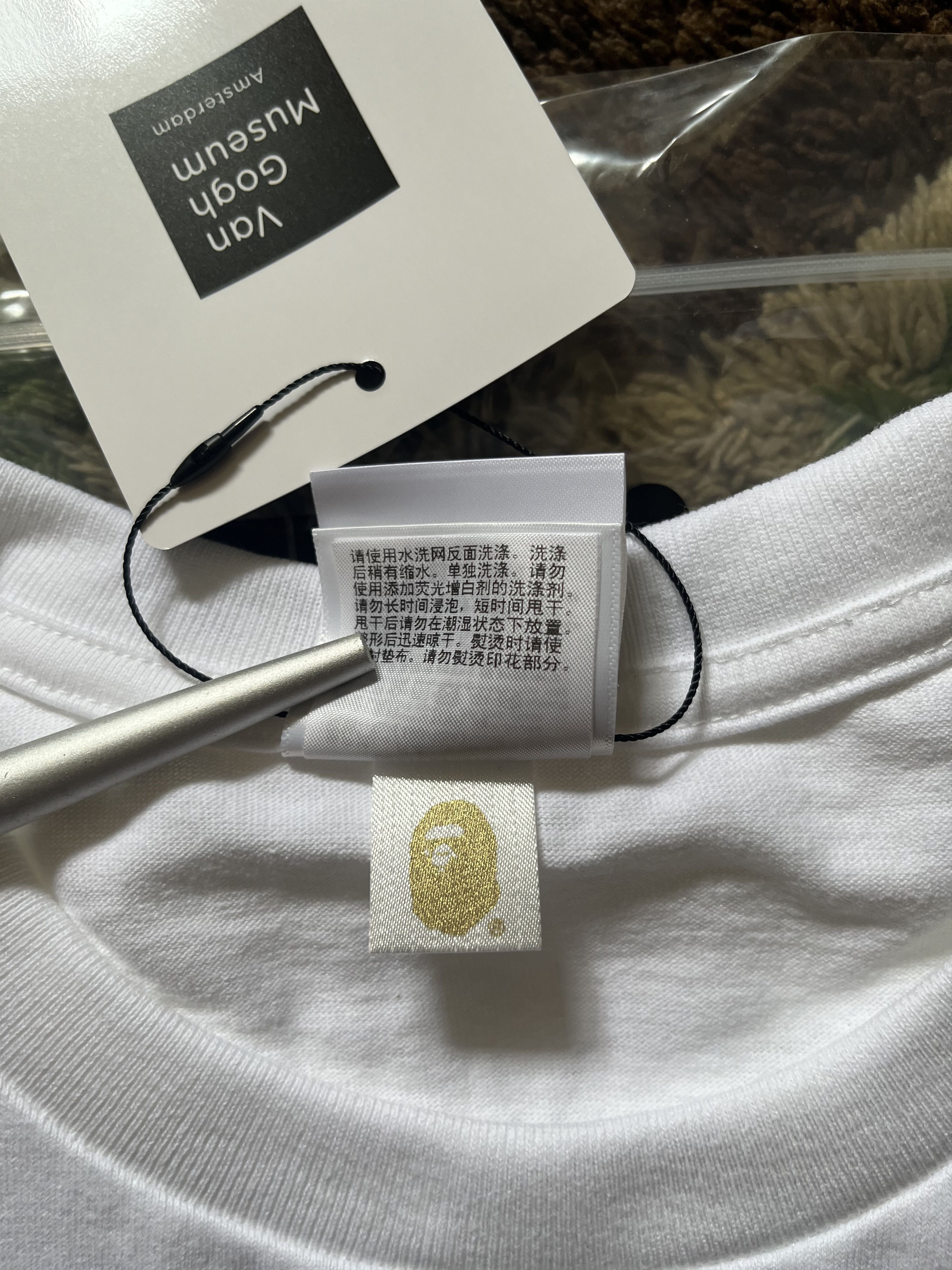 Bape BAPE VAN GOGH MUSEUM APE HEAD CANVAS ART TEE WHITE Size US XL / EU 56 / 4 - 8 Thumbnail