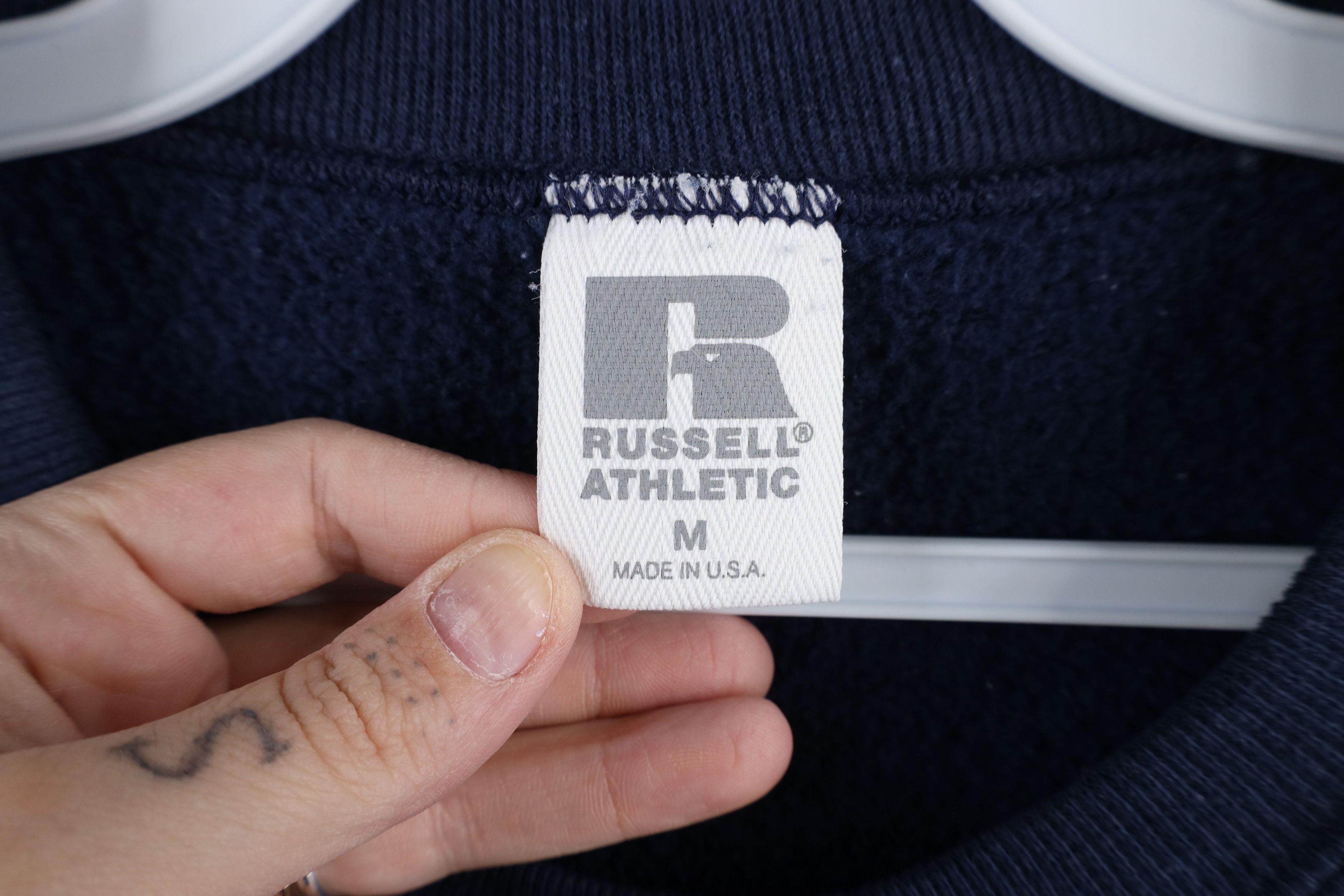 Russell Athletic × Vintage Vintage 90s Russell Athletic Blank Sweatshirt Blue USA Size M / US 6-8 / IT 42-44 - 7 Thumbnail