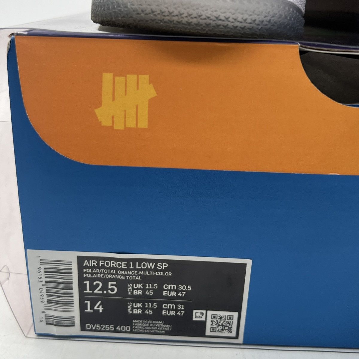 Nike Undefeated x air force 1 low total orange Size US 12.5 / EU 45-46 - 6 Thumbnail