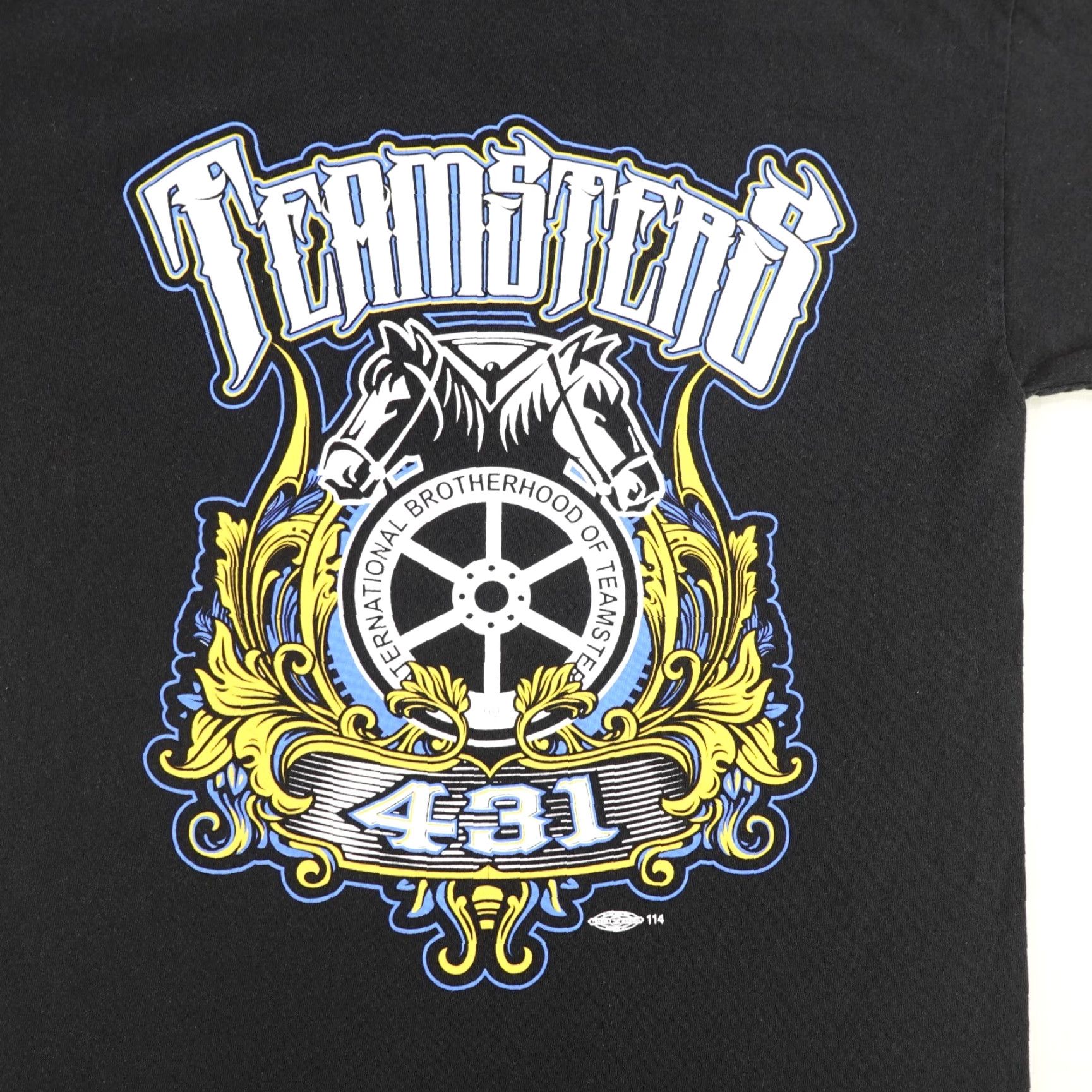 Vintage VINTAGE Bayside Teamsters T-Shirt Men Medium Black Logo Graphic 80s Union Workwear Size US M / EU 48-50 / 2 - 5 Thumbnail