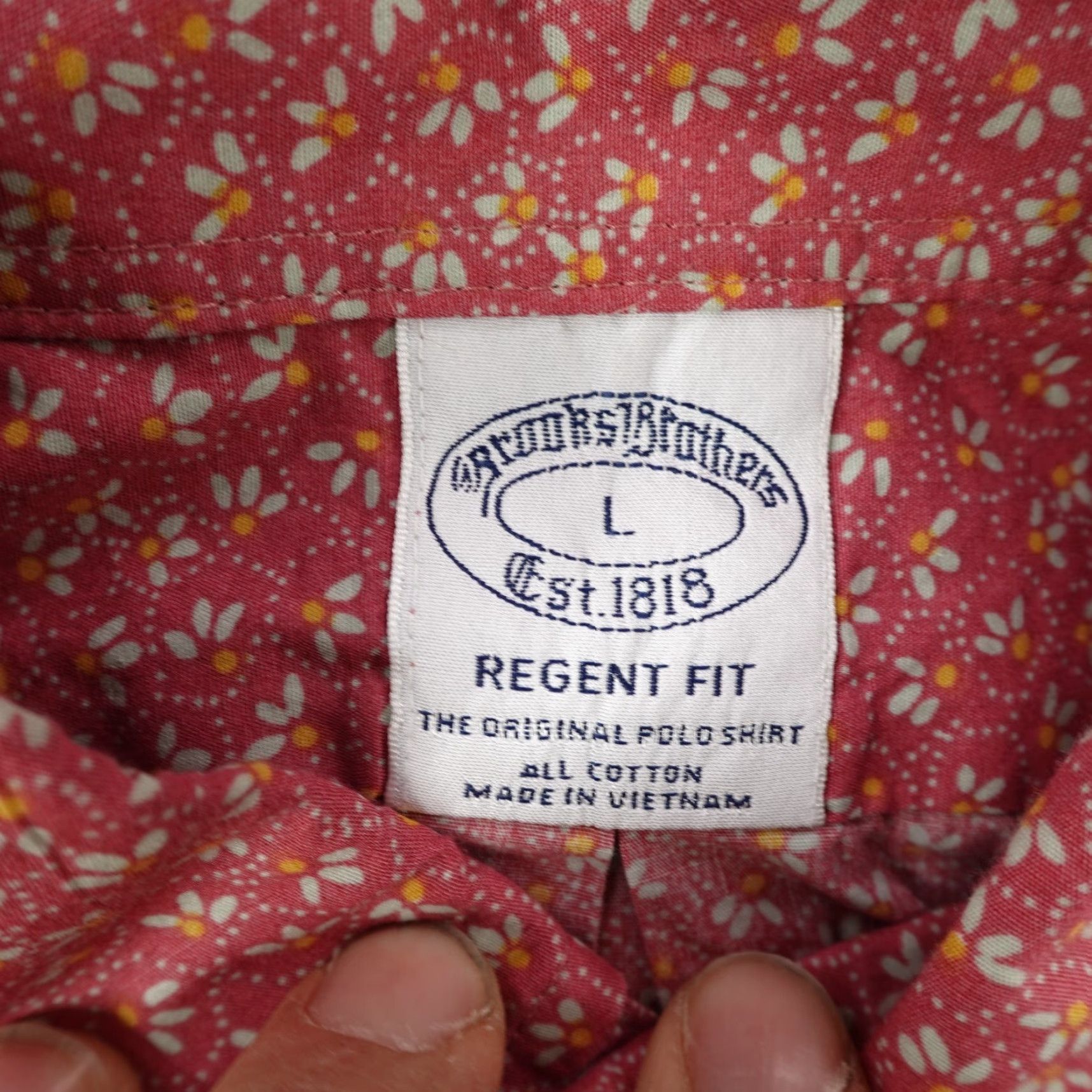 Brooks Brothers VINTAGE Brooks Brothers Shirt Mens Large Red Floral Button-Up Cotton Casual Womens Size US L / EU 52-54 / 3 - 7 Thumbnail