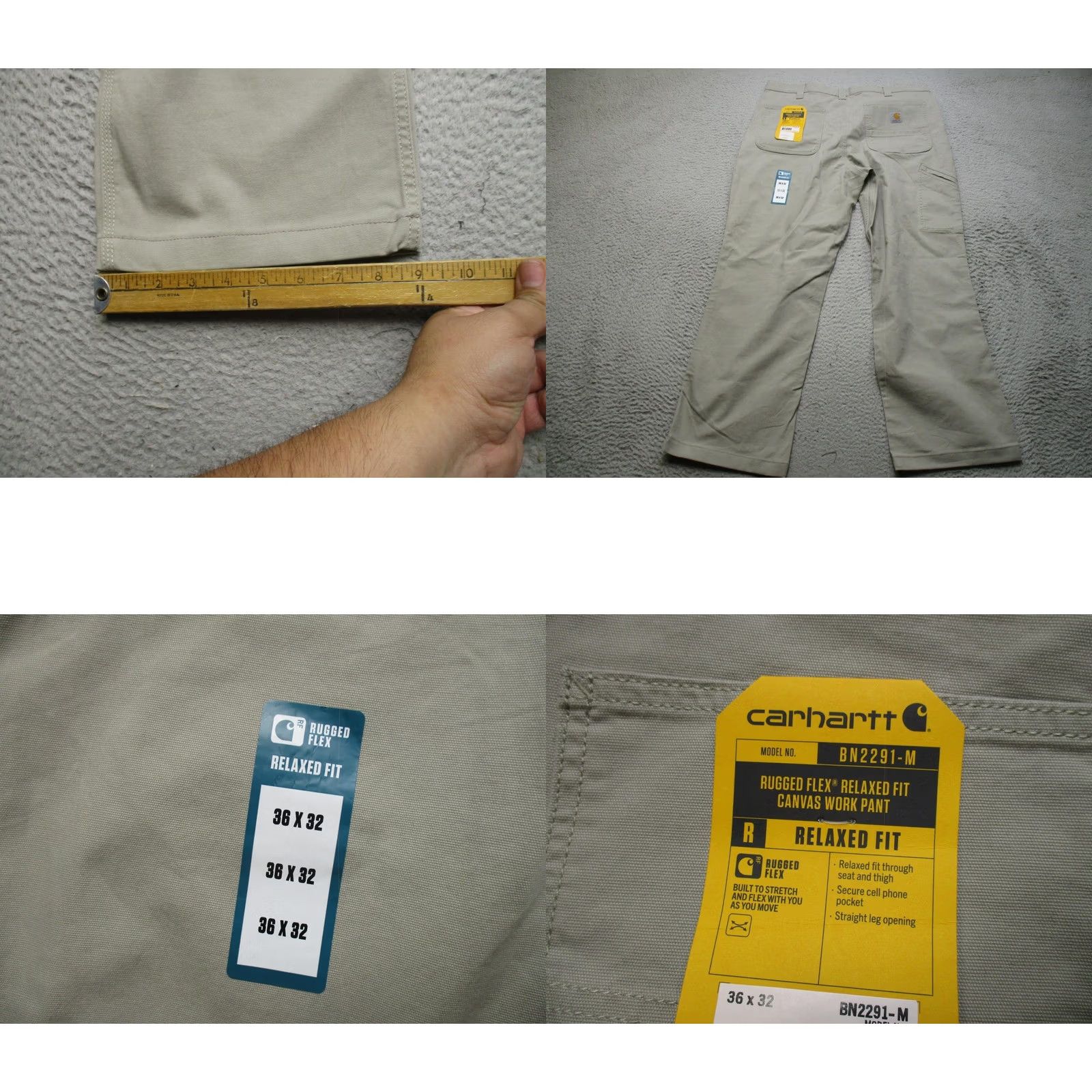 Carhartt Carhartt Pants Mens 36 Beige Carpenter Rugged Flex Relaxed Workwear Size US 36 / EU 52 - 8 Thumbnail