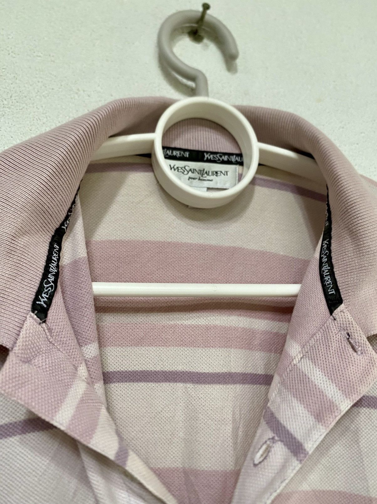 Japanese Brand × Yves Saint Laurent Yves Saint Laurent Striped Collar T Shirt Size US M / EU 48-50 / 2 - 9 Thumbnail
