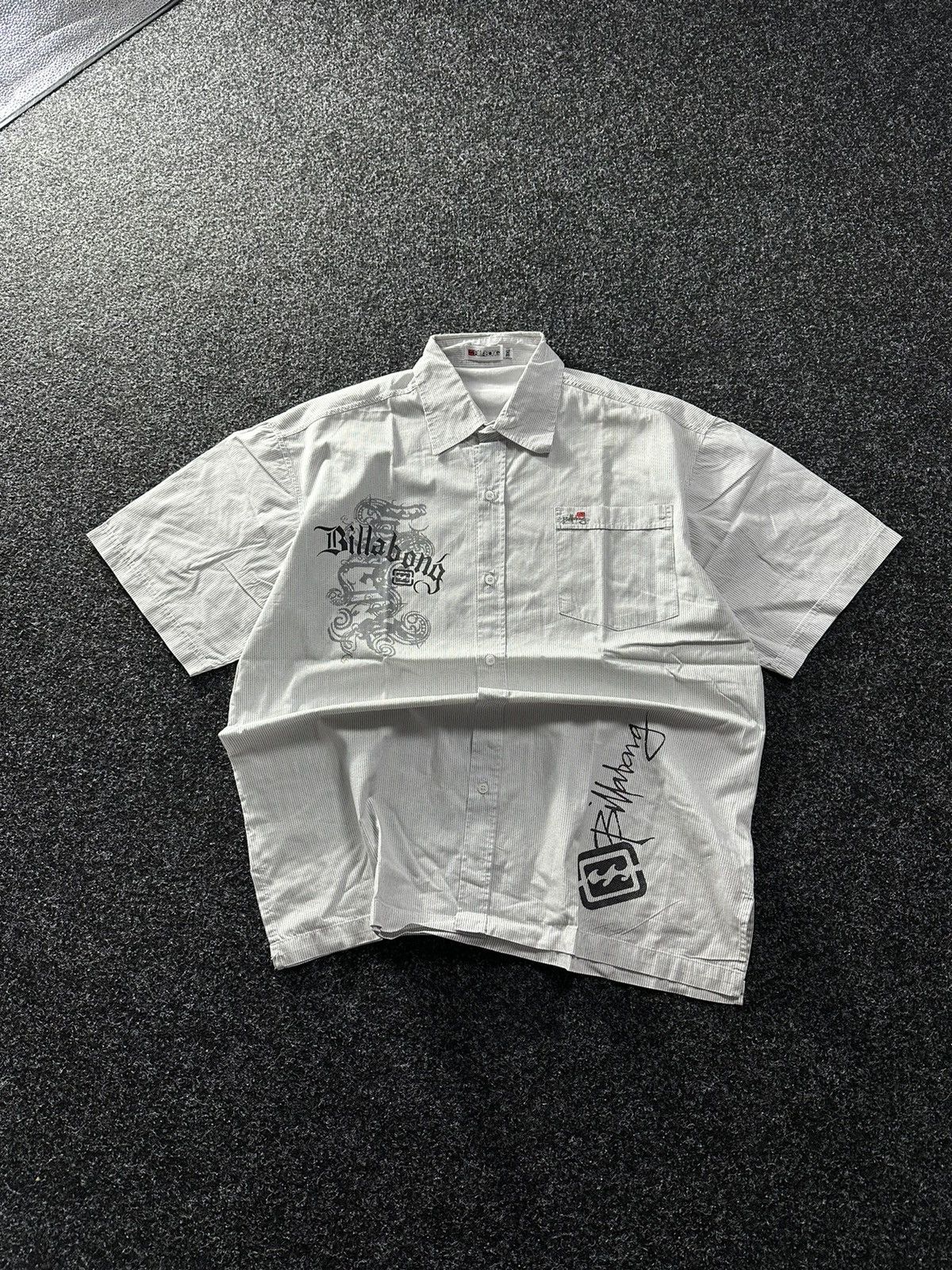 Billabong × Vintage 🚨Vintage 90s BILLABONG MULTILOGO beach short sleeve Y2K Size US XXL / EU 58 / 5 - 1 Thumbnail