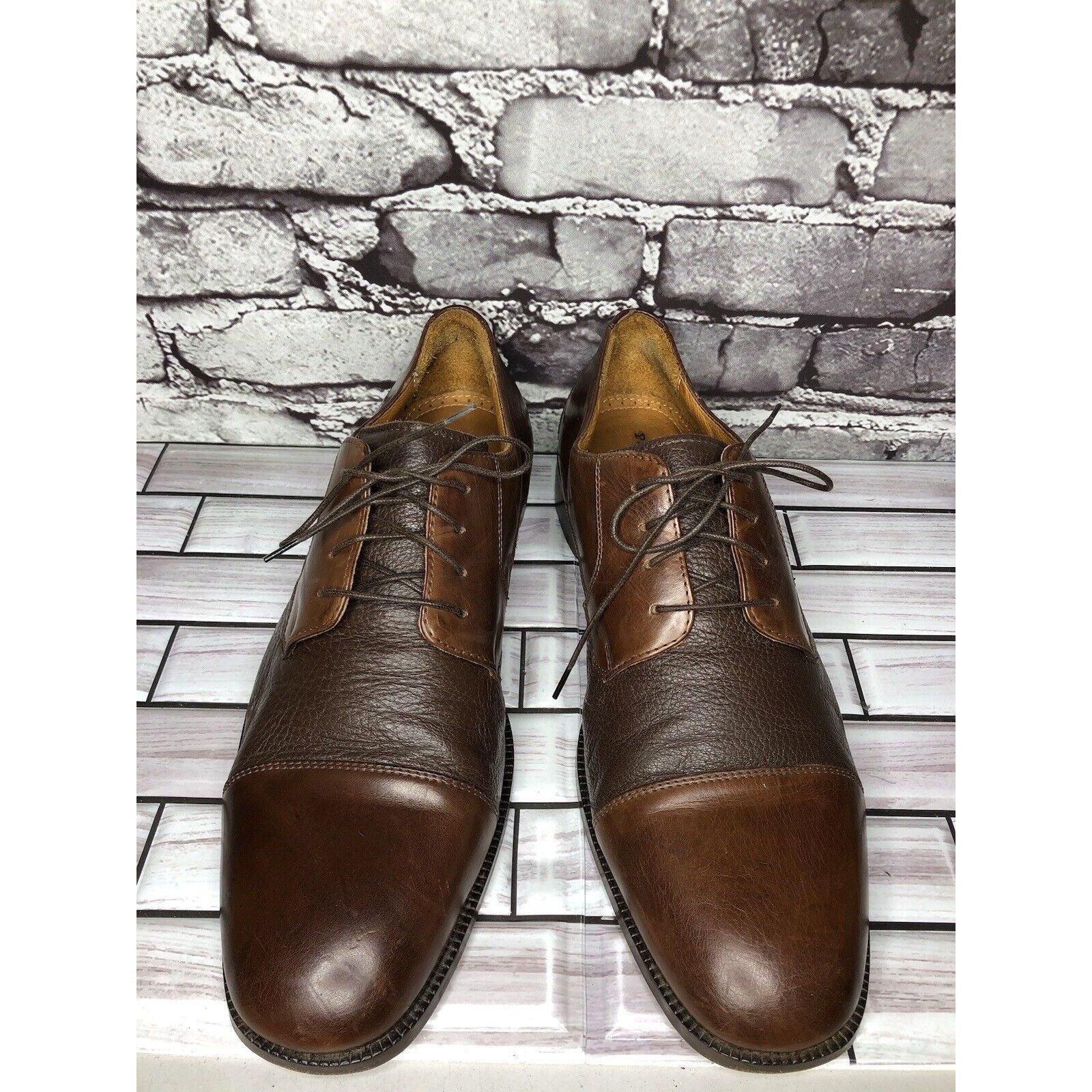 Pronto Uomo Pronto Uomo Firenze Brown Leather Cap Toe Oxfords Dress Shoe Size US 12 / EU 45 - 2 Thumbnail