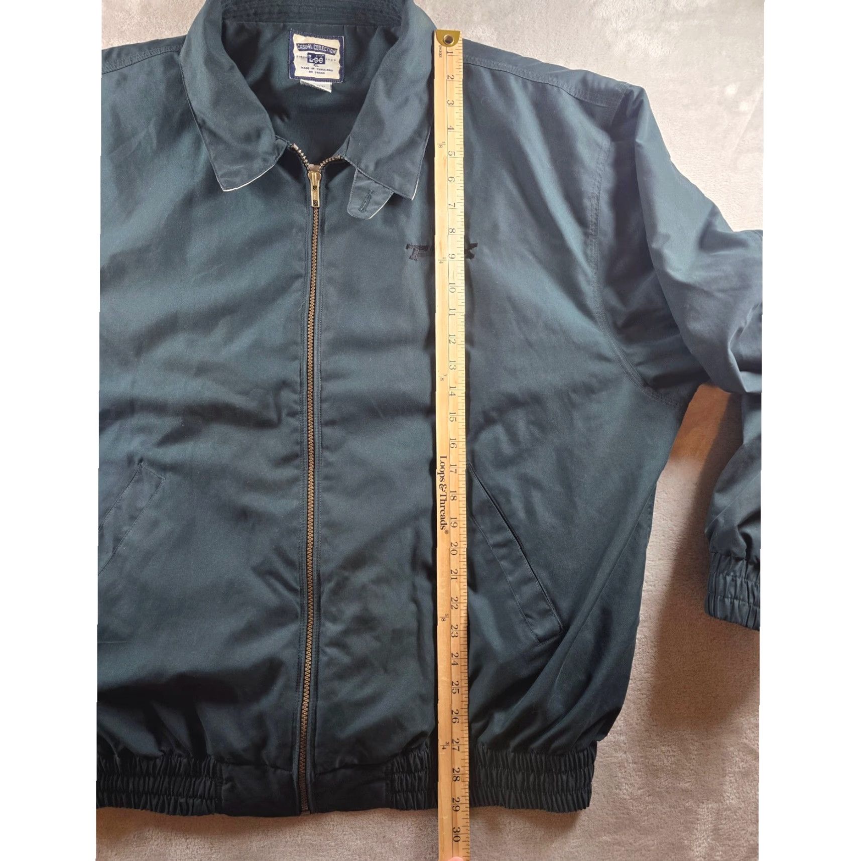 Lee VINTAGE Lee Bomber Jacket Mens XL Green Casual Collection Full Zip Lined Logo Embroidered Zip Pockets Elastic Waist Windbreaker Solid Spring Fall Size US XL / EU 56 / 4 - 6 Thumbnail