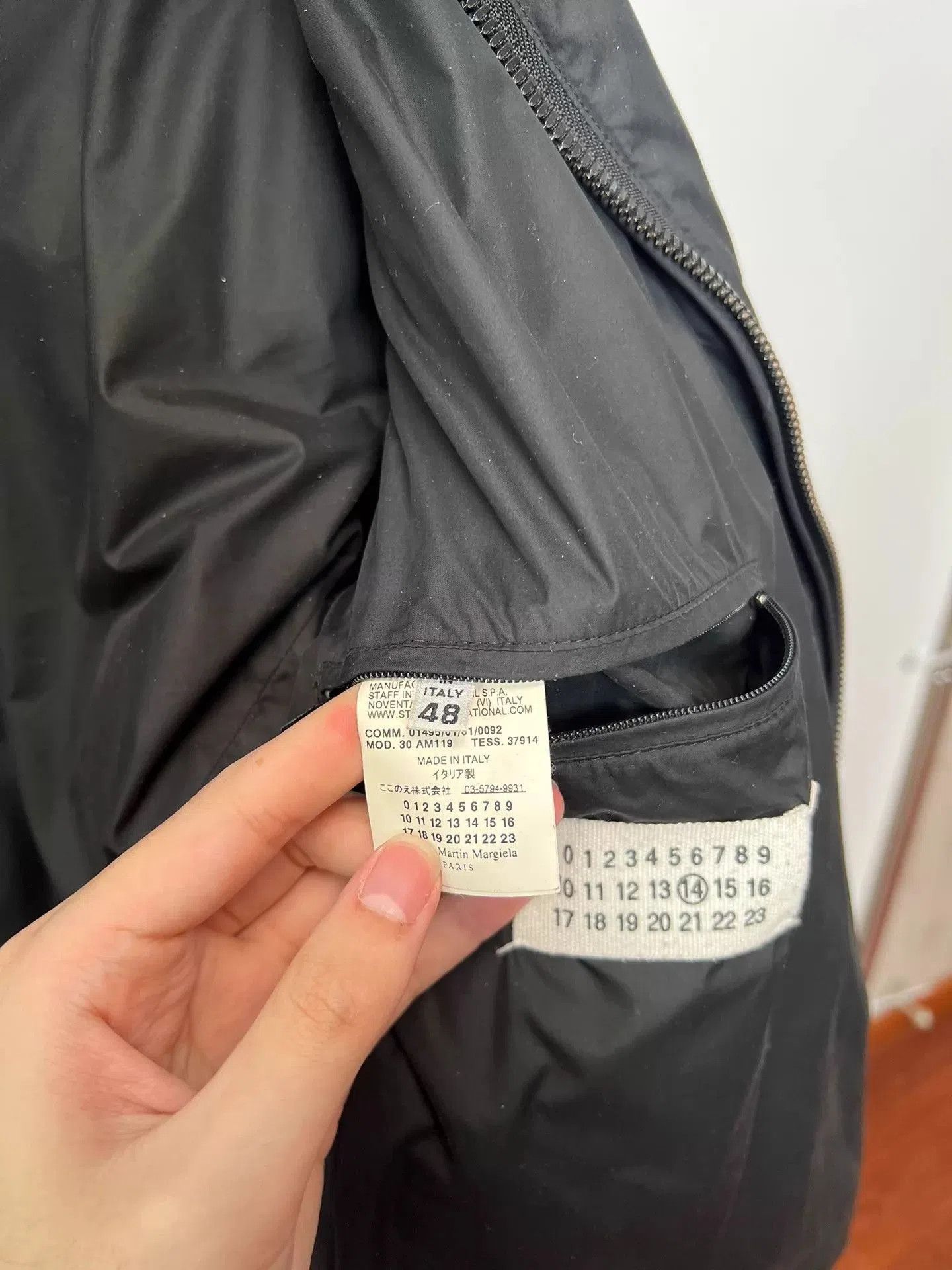 Maison Margiela Black Puffer Jacket with High Collar and Zip Pockets. Size US M / EU 48-50 / 2 - 8 Thumbnail