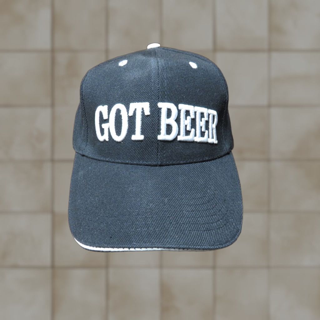 Vintage VINTAGE HaT Trucker Hat Beer Theme Adjustable 20% Wool Cap Black/White Strapback Men Mens Size ONE SIZE - 1 Thumbnail