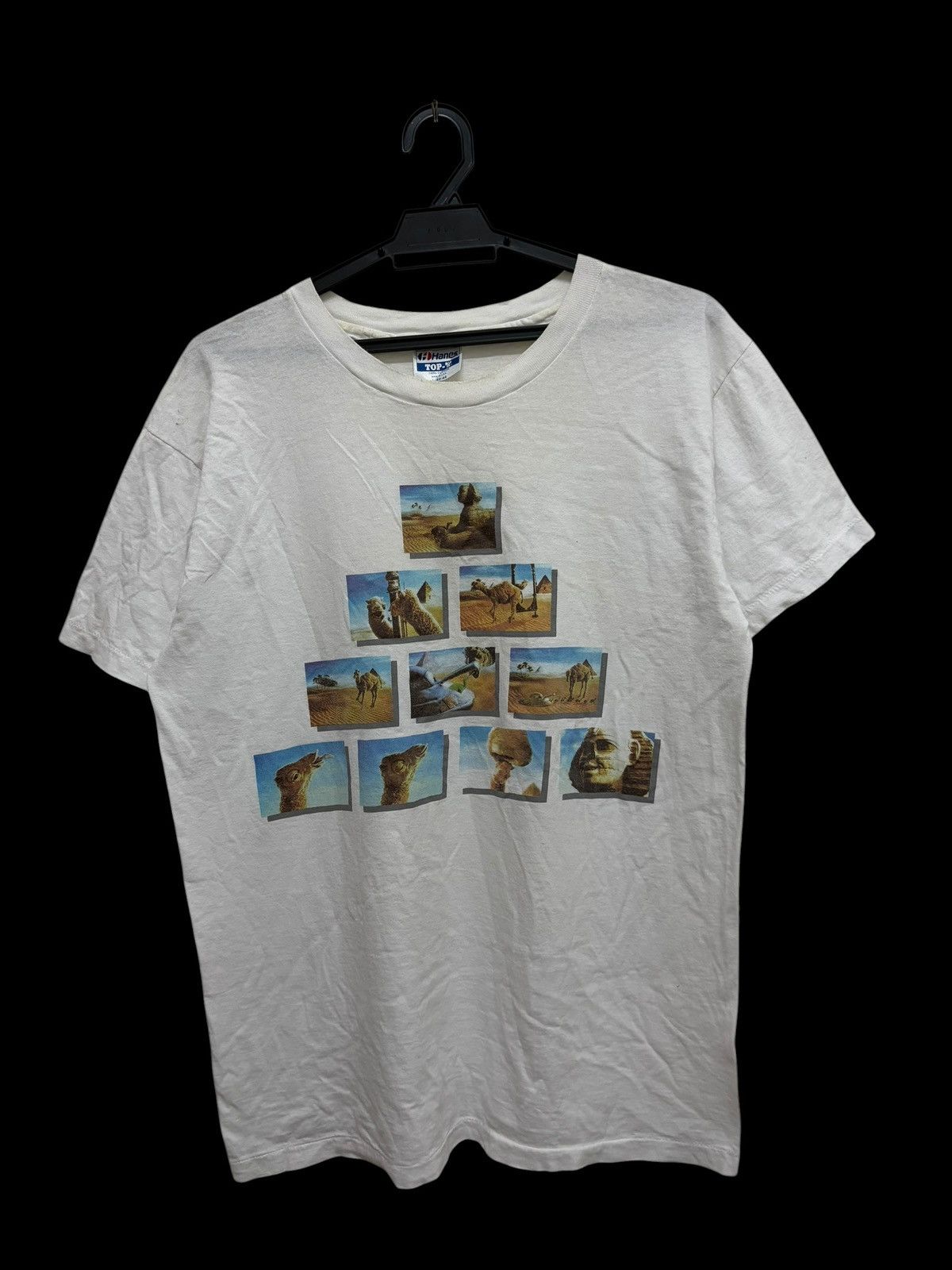 Hanes 80s 90s ALIEN UFO CAMEL RAVE TECHNO SURREAL ART TEE RARE Size US L / EU 52-54 / 3 - 1 Thumbnail