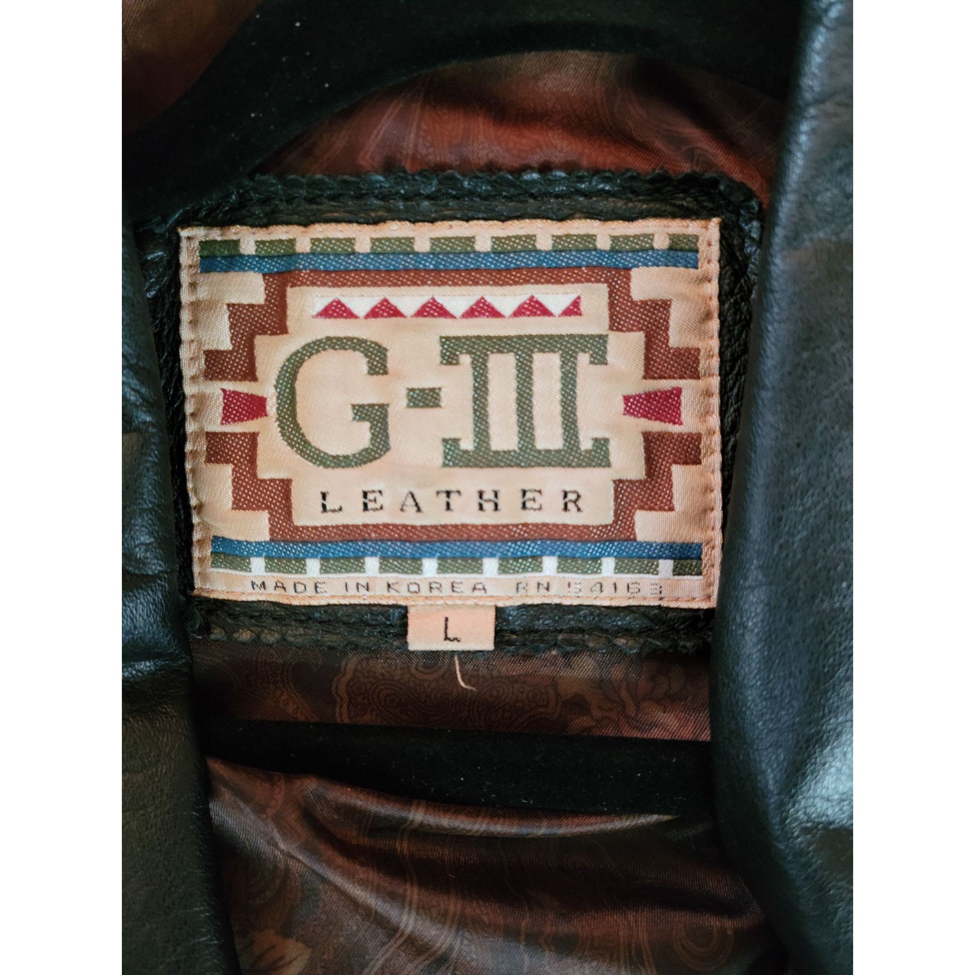 Vintage Vtg 80s G-III Black Fringed Leather Belted Bomber Jacket Sz Size L / US 10 / IT 46 - 3 Thumbnail