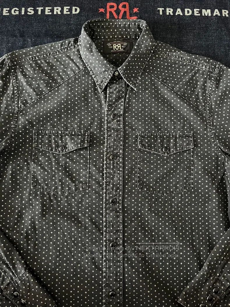 RRL Ralph Lauren RRL Ralph Lauren 2016 Black Poker Silver Button Shirt Size US S / EU 44-46 / 1 - 2 Thumbnail