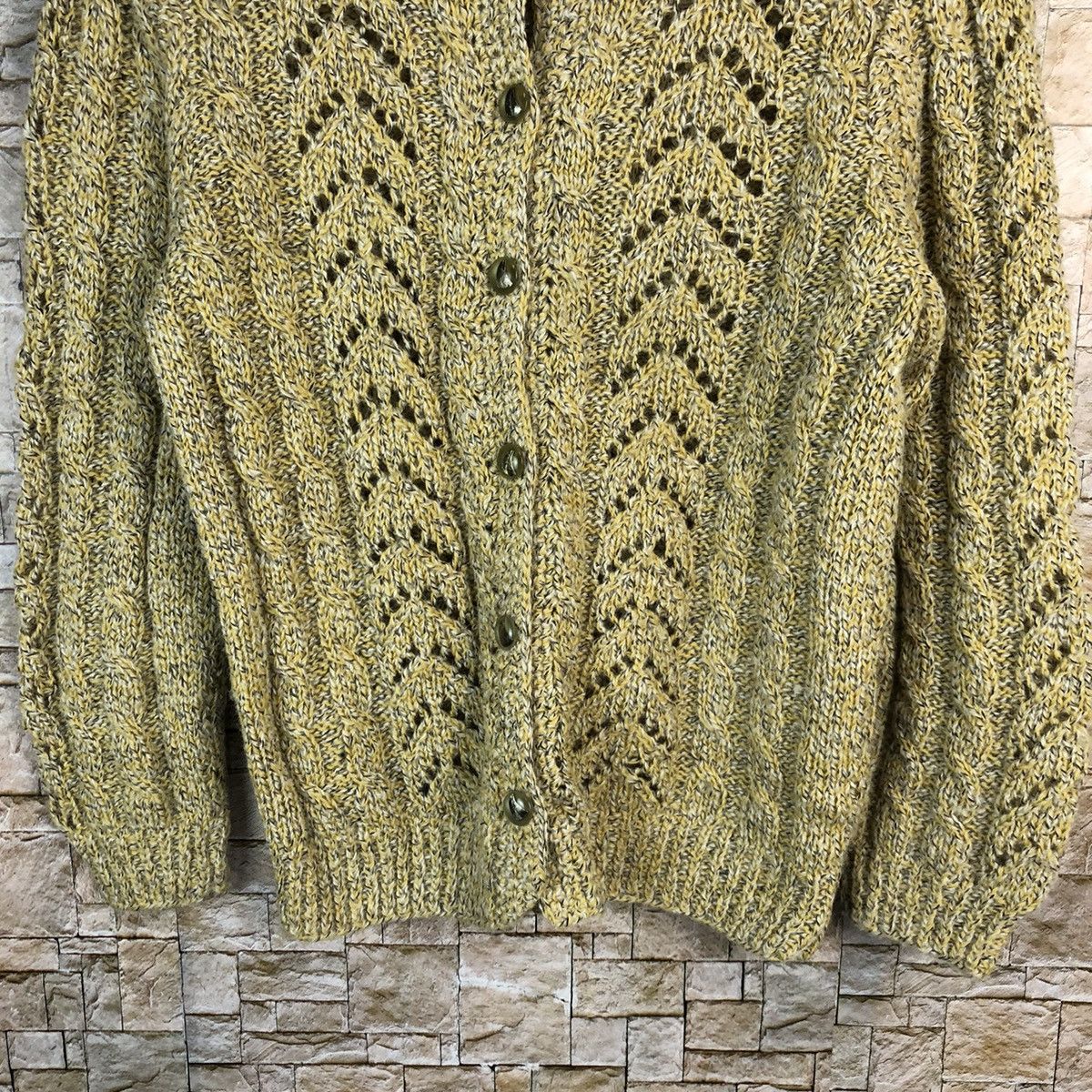 Homespun Knitwear × Japanese Brand Japan Yellow crochet Knitwear vintage #A1067 Size S / US 4 / IT 40 - 6 Thumbnail