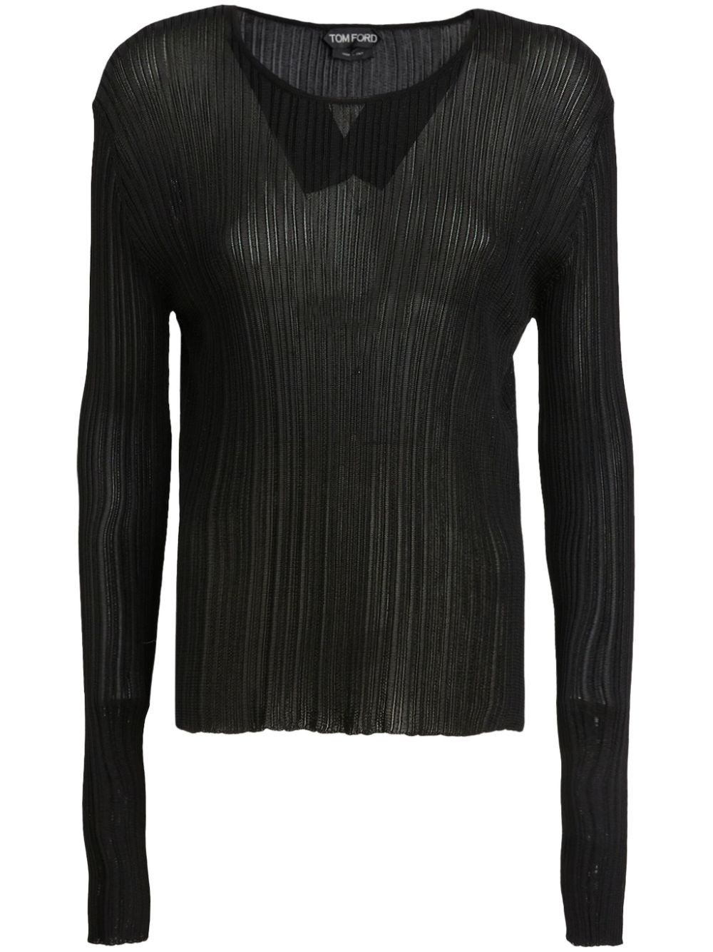 Tom Ford o1w1db10225 MAK1269 Crewneck Sweater in Black Size S / US 4 / IT 40 - 1 Thumbnail