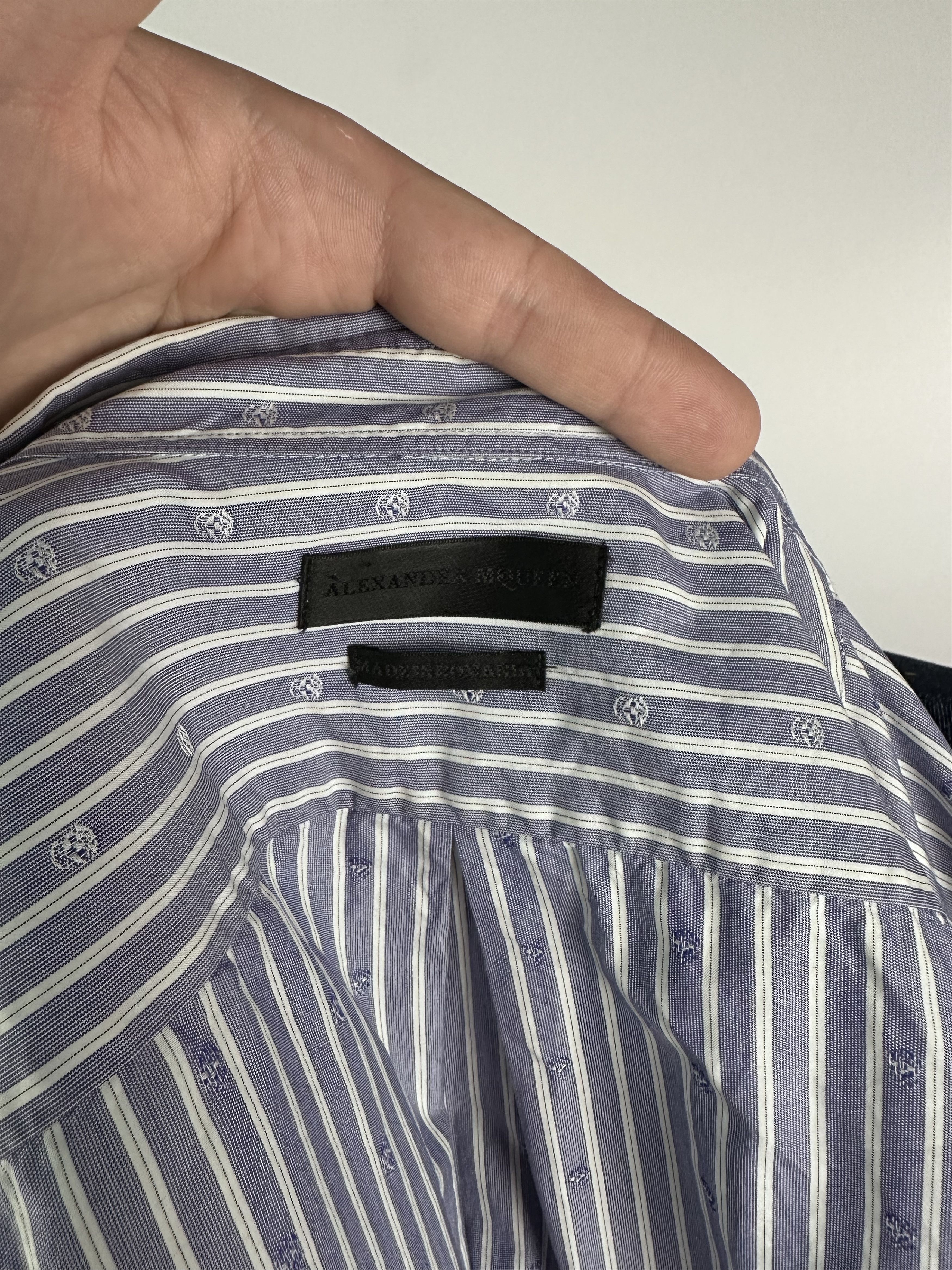 Alexander McQueen Alexander McQueen Skull Dress Shirt Long Sleeve Striped Size 48R - 9 Thumbnail
