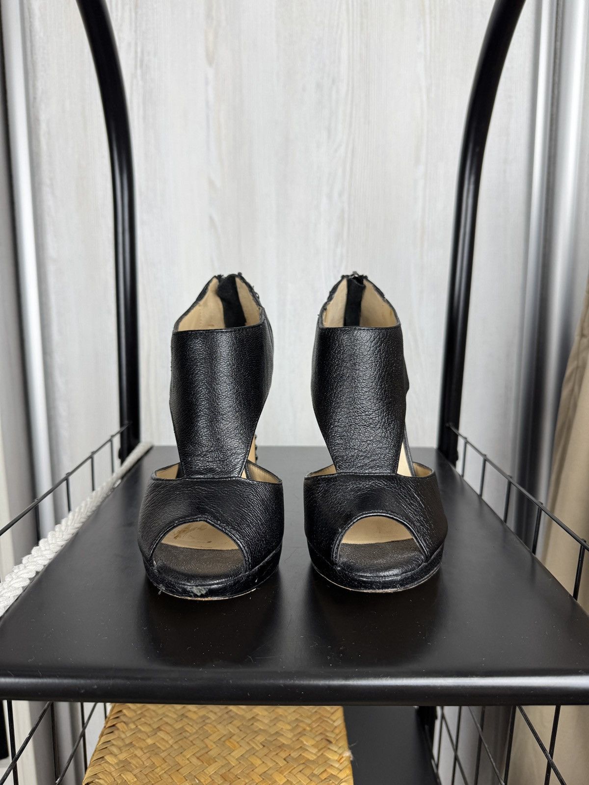 Bcbgmaxazria × Genuine Leather BCBG MaxAzria ILMA Black leather Heels Size US 7 / IT 37 - 8 Thumbnail