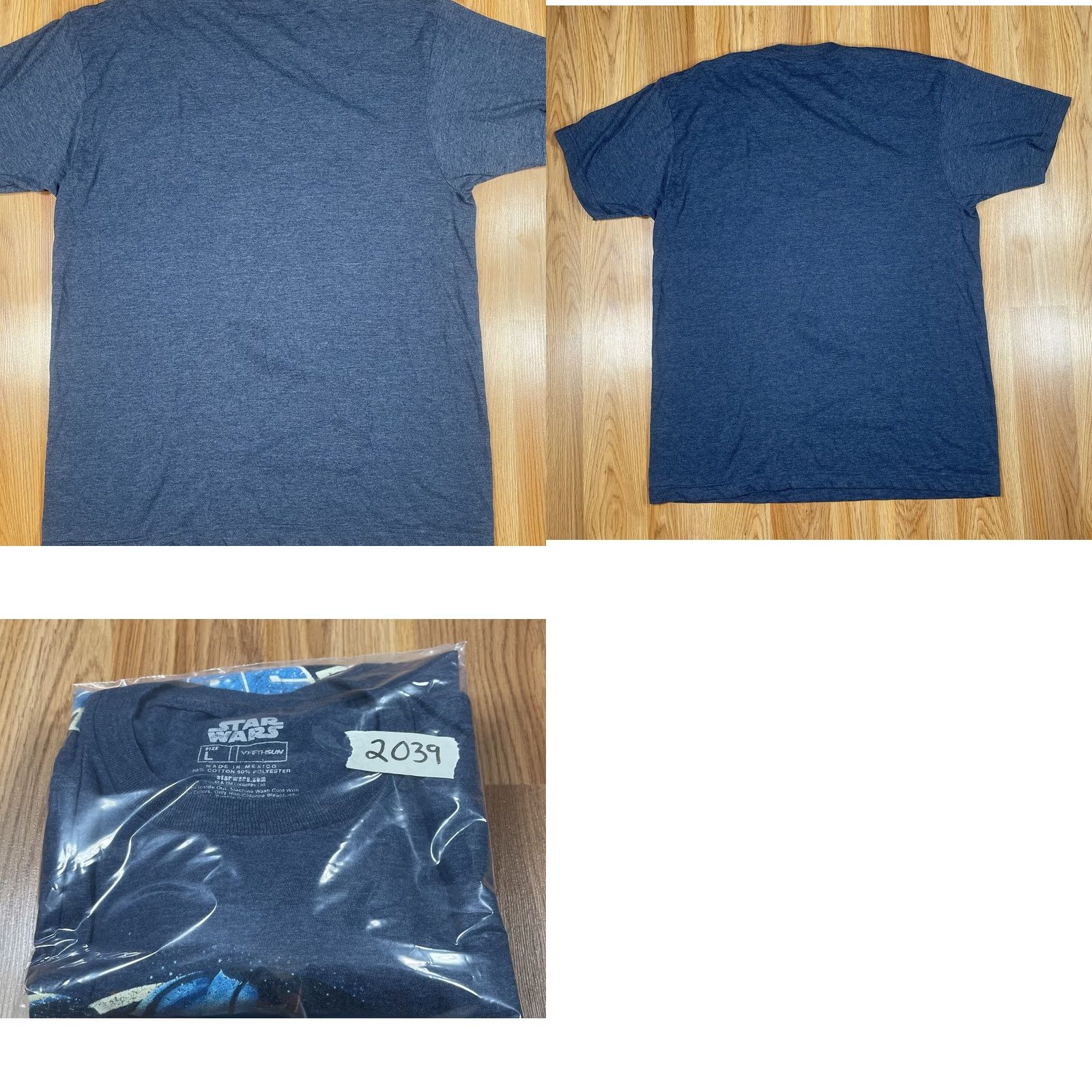 Star Wars Star Wars Graphics T-Shirt Mens L Blue Crewneck Short Sleeve Cotton Polyester Knit Logo Print Regular Size US L / EU 52-54 / 3 - 8 Thumbnail