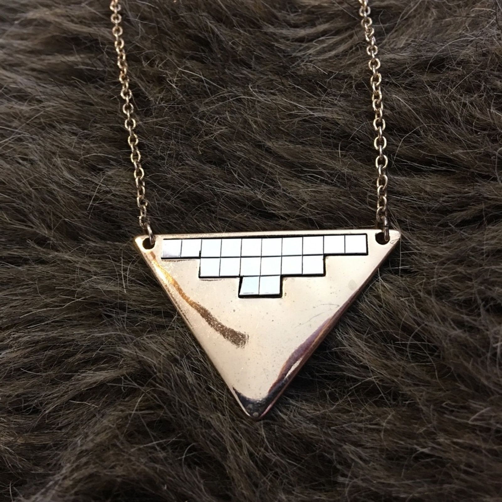 Vintage Vintage gold and silver tone triangle necklace Size ONE SIZE - 6 Thumbnail