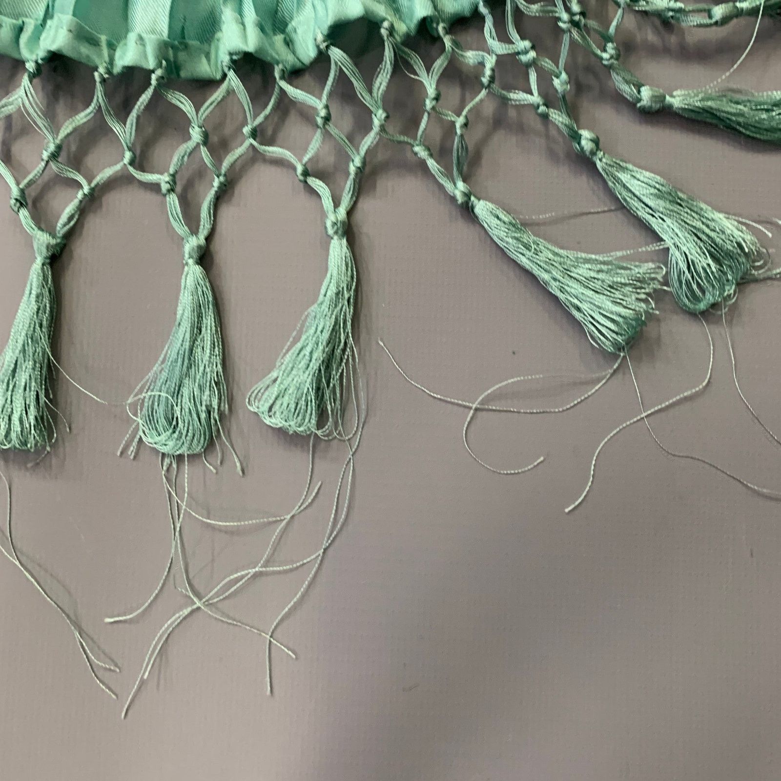 Vintage VINTAGE Blue Wrinkled Pleated Fringe Scarf Size ONE SIZE - 4 Thumbnail