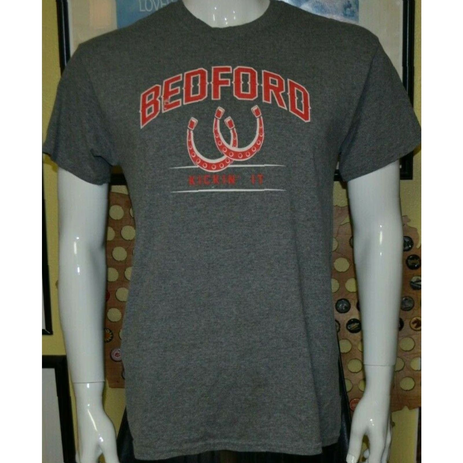 Gildan Bedford High School Kicking Mules T Shirt Medium Gray Mens T-Shirt Cotton Blend Gildan Short Sleeve School 90s Theme? Size US M / EU 48-50 / 2 - 2 Thumbnail