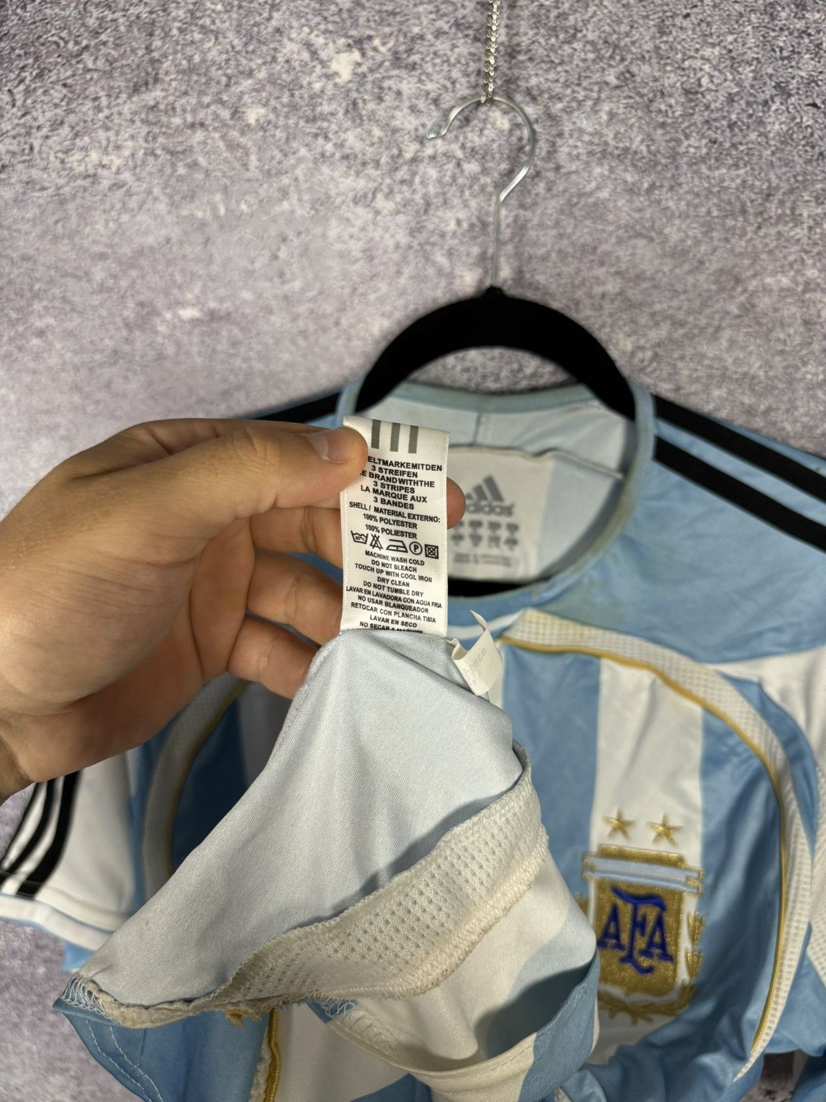 Adidas TEVEZ Argentina National Team 2006 Adidas Soccer Jersey Size US XL / EU 56 / 4 - 12 Thumbnail