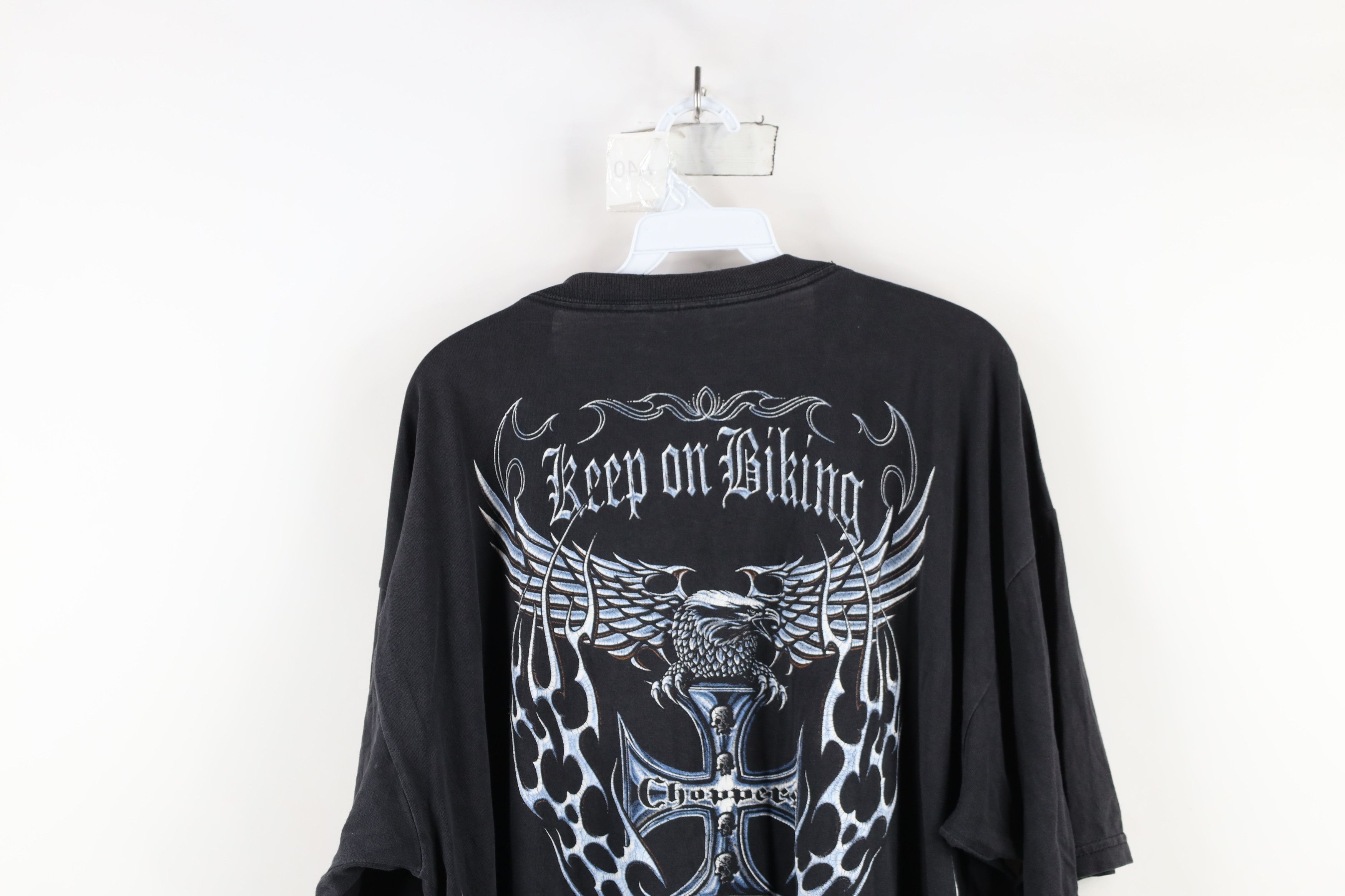 Vintage Vintage 90s Y2K Streetwear Cross Tribal Fire Flames T-Shirt Size US XL / EU 56 / 4 - 15 Thumbnail
