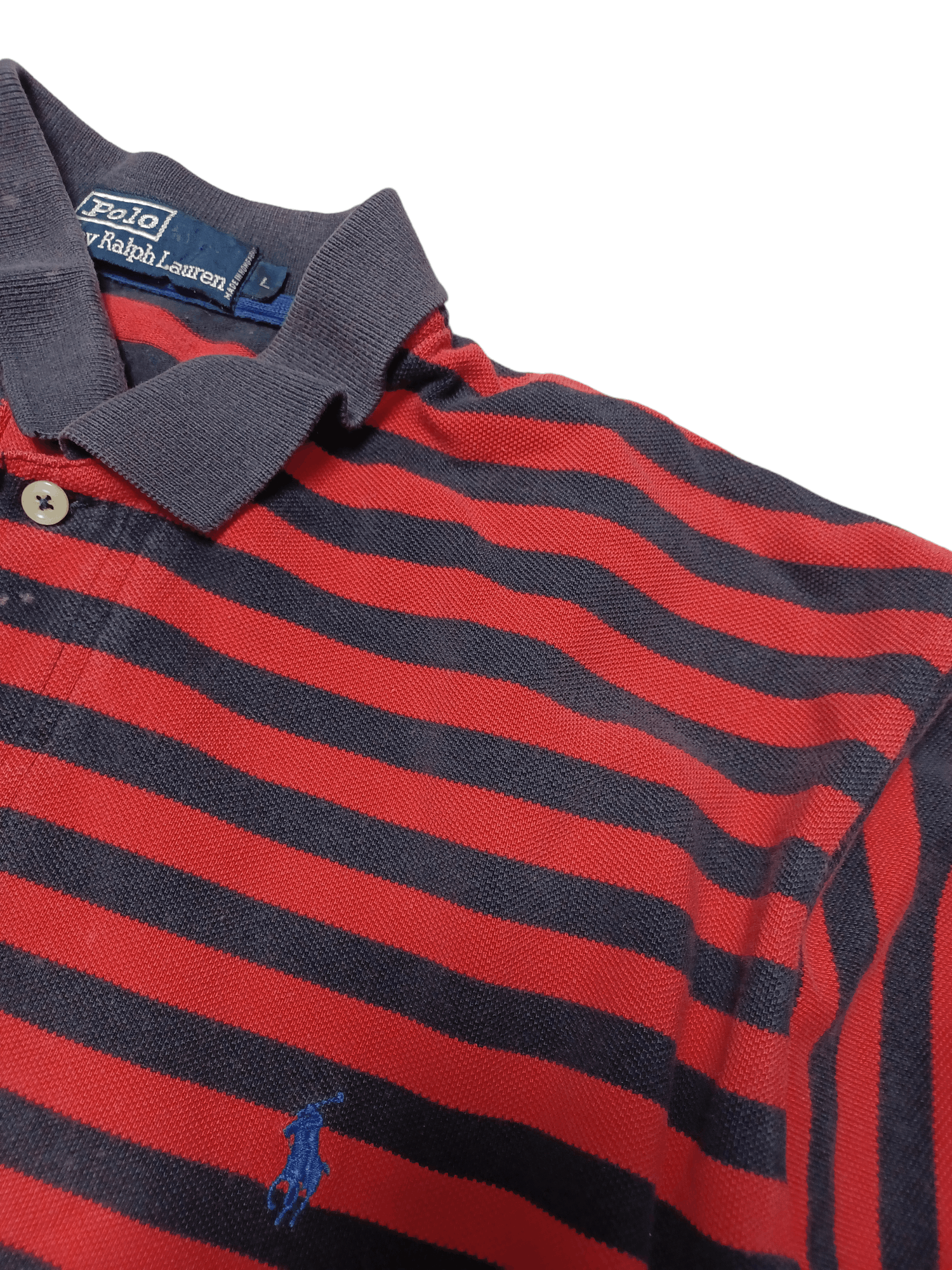 Polo Ralph Lauren VINTAGE 90S POLO RALPH LAUREN 1/3 STRIPED POLO SHIRT Size US L / EU 52-54 / 3 - 5 Thumbnail