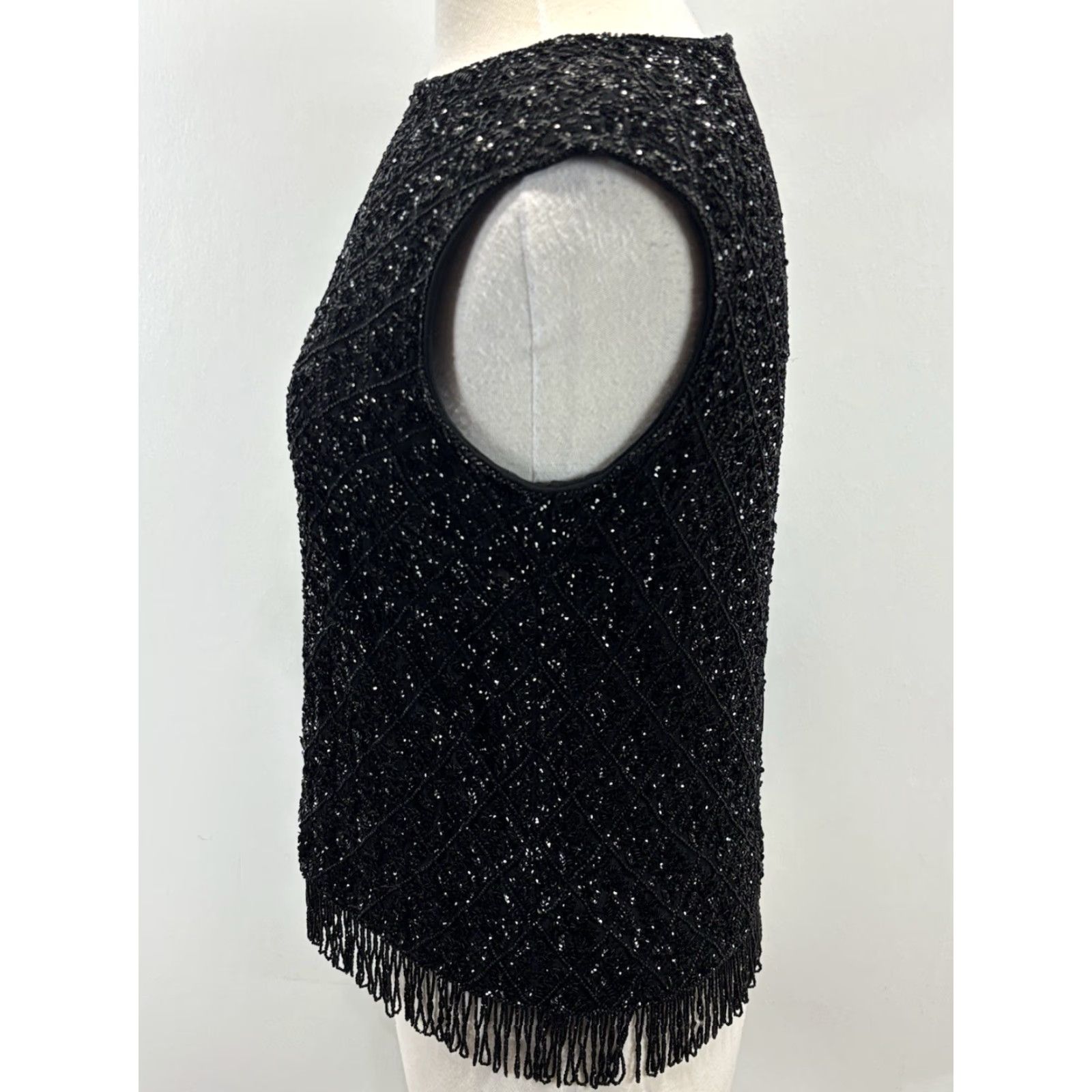 Vintage VINTAGE Royal Beaded Shirt Women’s Size 12 Black Silk Formal 1960s Evening Size XL / US 12-14 / IT 48-50 - 2 Thumbnail
