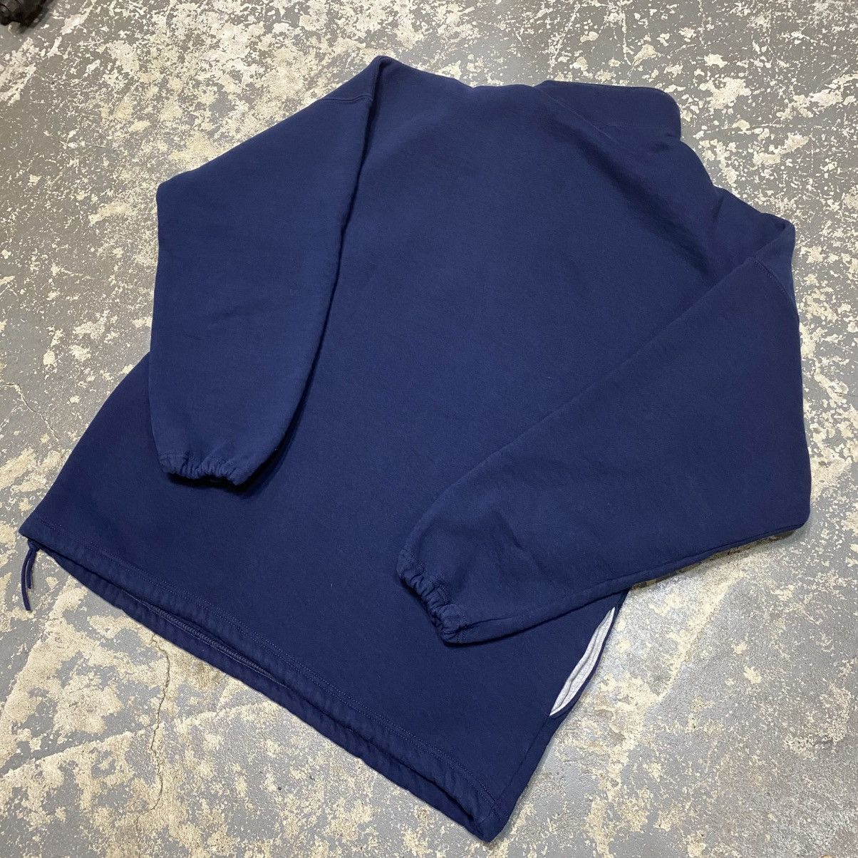 Russell Athletic × Vintage Vintage Russell Athletic Navy Blank 1/4 Zip Crewneck USA Size US XL / EU 56 / 4 - 10 Thumbnail