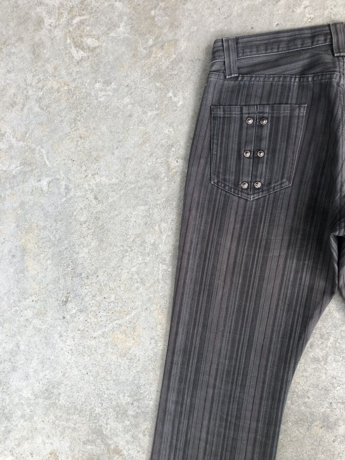 semanticdesign Japanese Semantic Design Flared Distressed Hickory Stripe Size US 29 - 10 Thumbnail