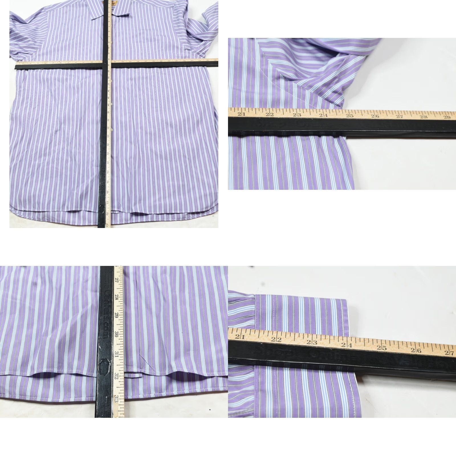 Paul Stuart Paul Stuart Shirt Mens 17.5 Purple Blue Striped Cotton Long Sleeve Button-Up Shirt Size US XXL / EU 58 / 5 - 8 Thumbnail