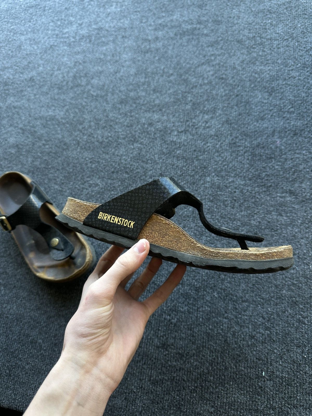 Birkenstock 🚨Vintage Birkenstock 38 black gold Luxe Sandals rare slides Size US 8 / IT 38 - 11 Thumbnail