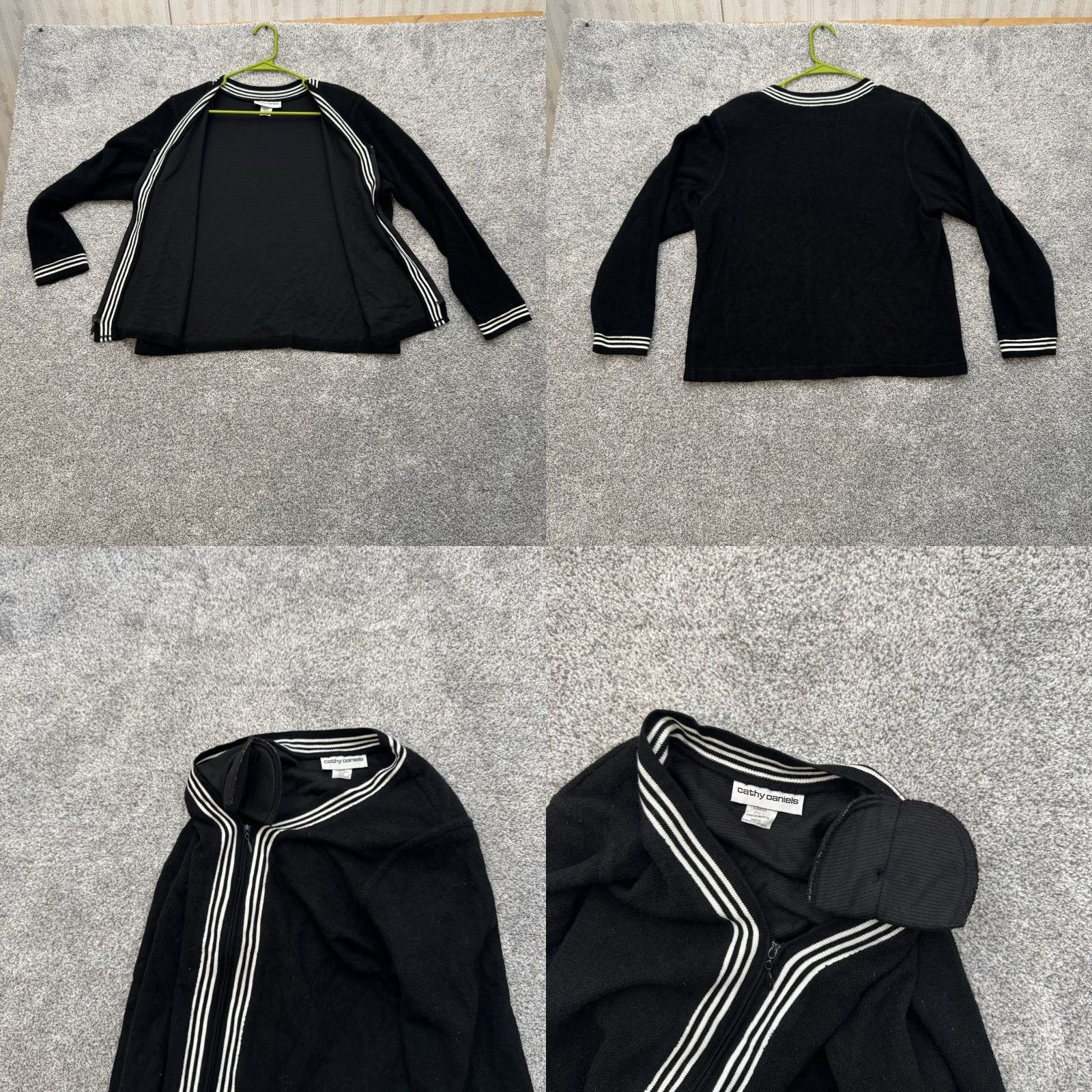 Vintage VINTAGE Cathy Daniels Full Zip Sweater Large Womens Knit Black 90s Y2K Preppy Office Grandmacore Winter Fall Womens Size L / US 10 / IT 46 - 8 Thumbnail
