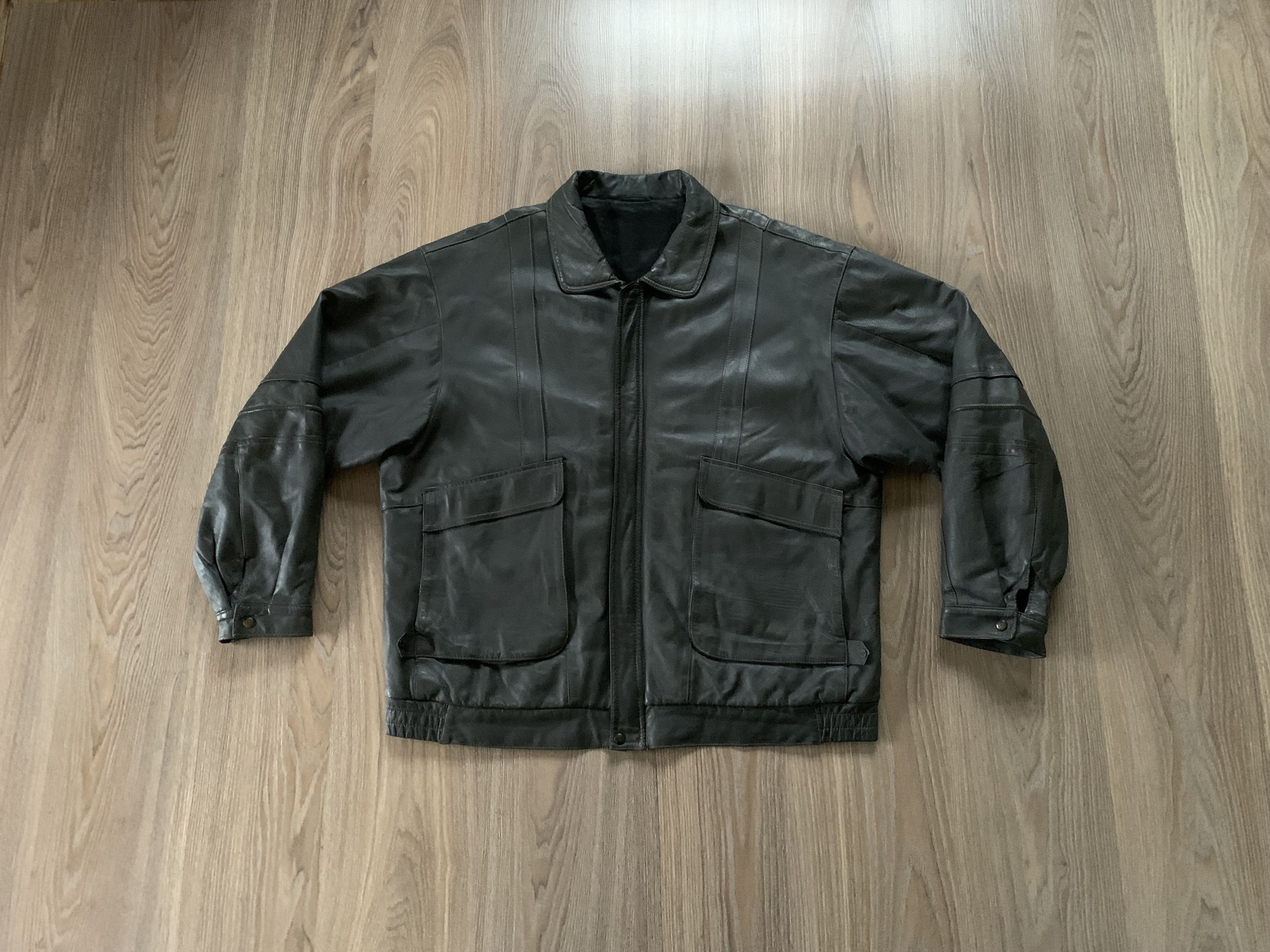 Genuine Leather × Vintage Rare Schild Vintage Grey Soft Leather Jacket Size US XL / EU 56 / 4 - 1 Thumbnail