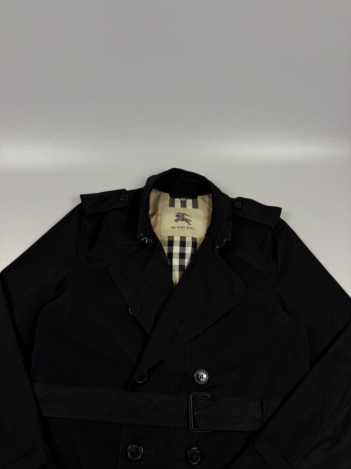 Burberry Burberry trench coat kensington iconic black model novacheck Size US L / EU 52-54 / 3 - 6 Thumbnail