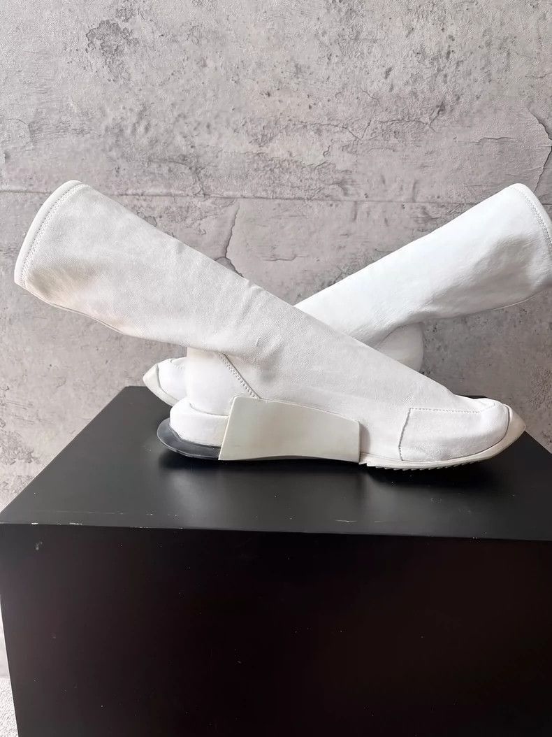 Rick Owens Rick Owens White Leather Tank Boots-2508 Size US 8 / EU 41 - 6 Thumbnail