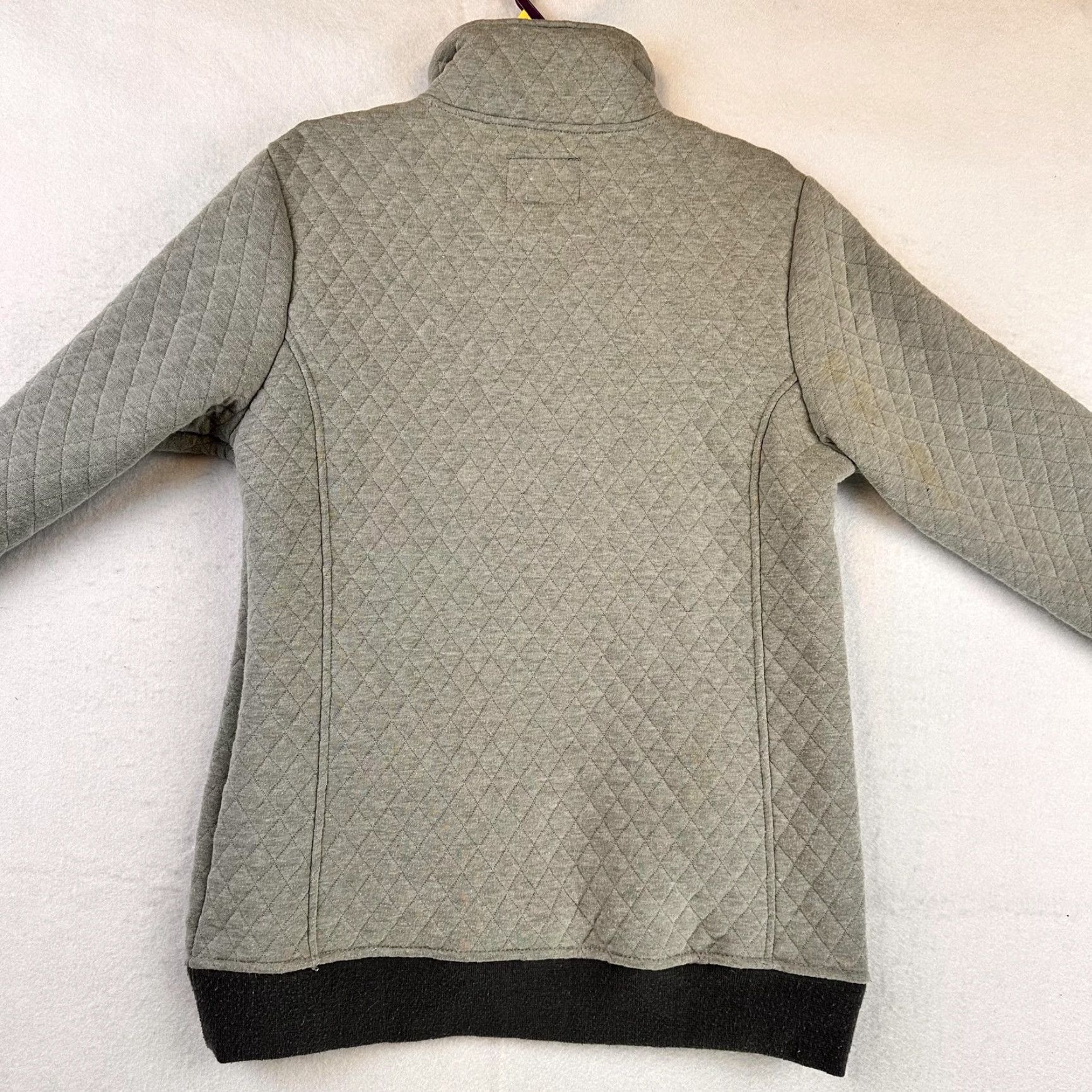 Vintage Simply Southern Sweatshirt Womens M Gray Quilted Snap Pullover Mock Neck Argyle/Diamond Size M / US 6-8 / IT 42-44 - 6 Thumbnail